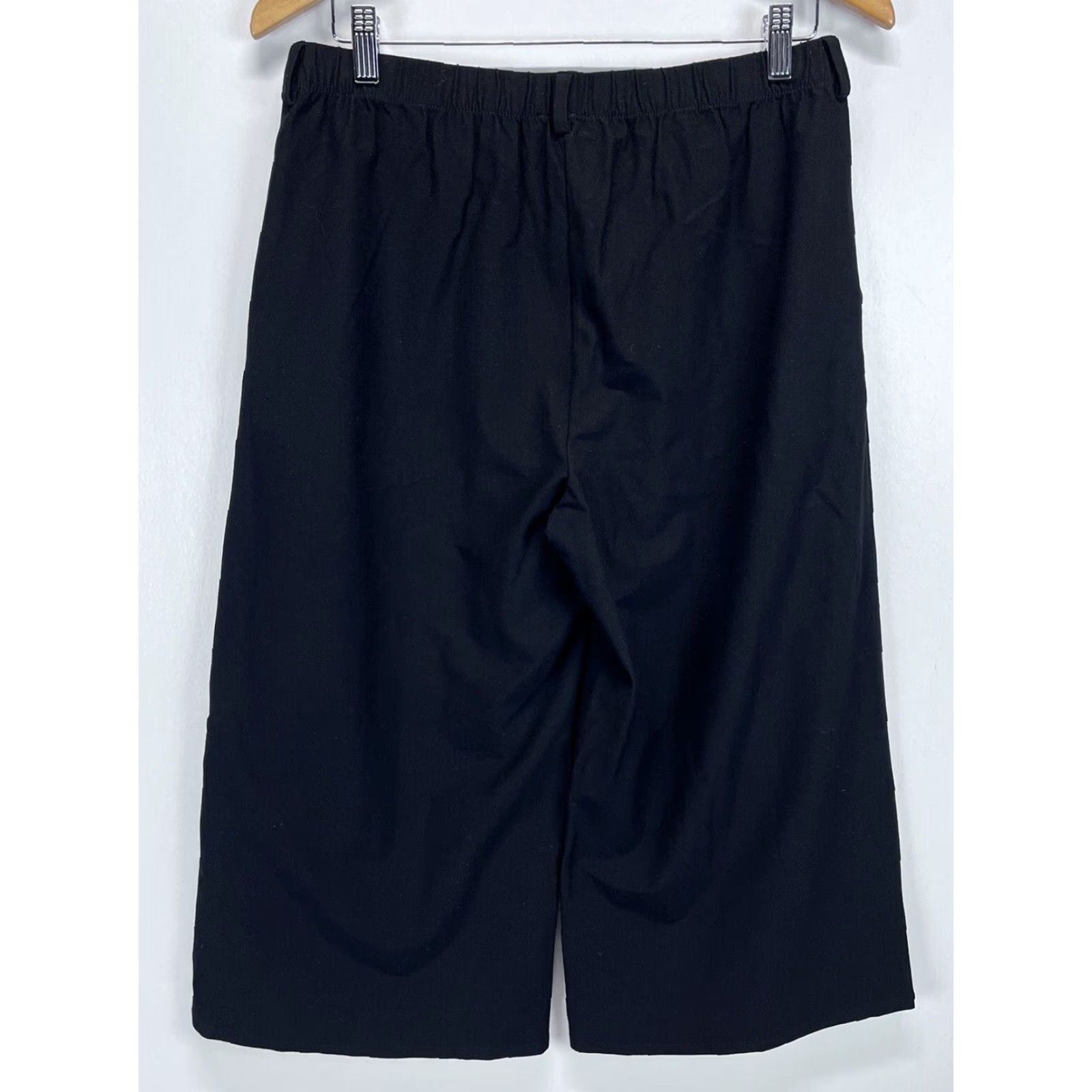 Eileen Fisher Eileen Fisher Women's Wide Leg Crop Pants Sz Small Black Viscose Blend Casual Summer Spring Fall Winter Size 28" / US 6 / IT 42 - 3 Thumbnail