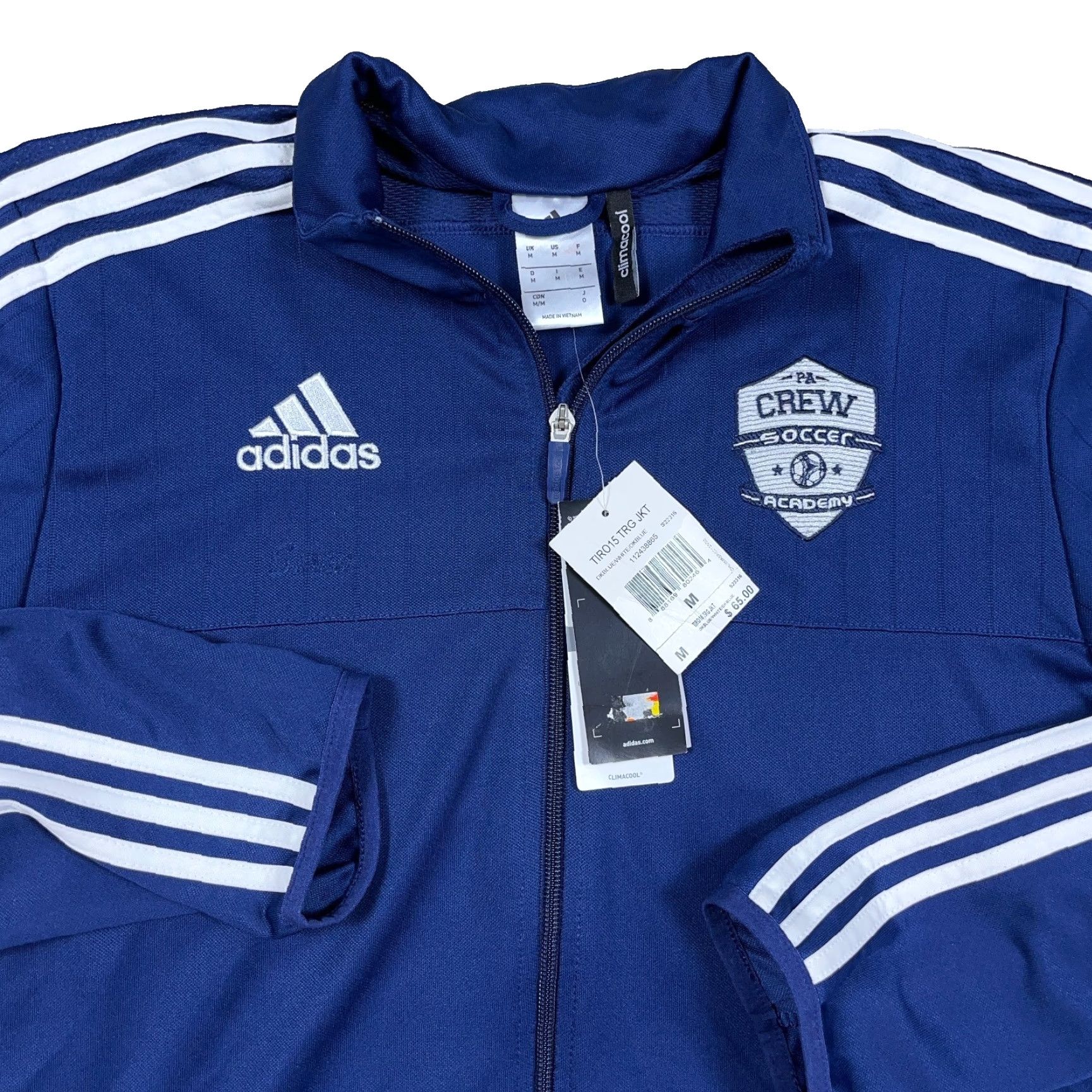 Adidas Adidas Jacket Men Medium Blue White Track Jacket Full Zip Soccer Academy Size US M / EU 48-50 / 2 - 2 Thumbnail