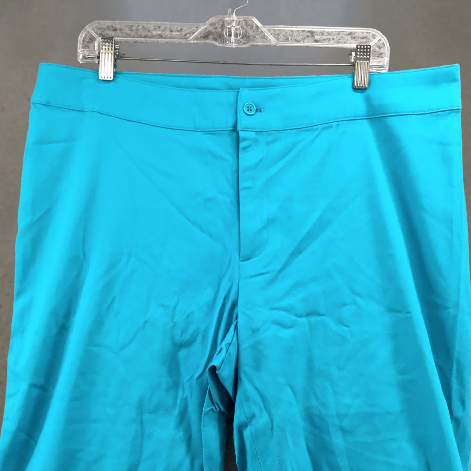 Vintage Monroe & Main Capris Pants Womens 16W Teal Blue Button Hem Mid Rise Zip Fly Capris, 16W, Blue, Womens Size 38" / US 16 / IT 52 - 1 Thumbnail
