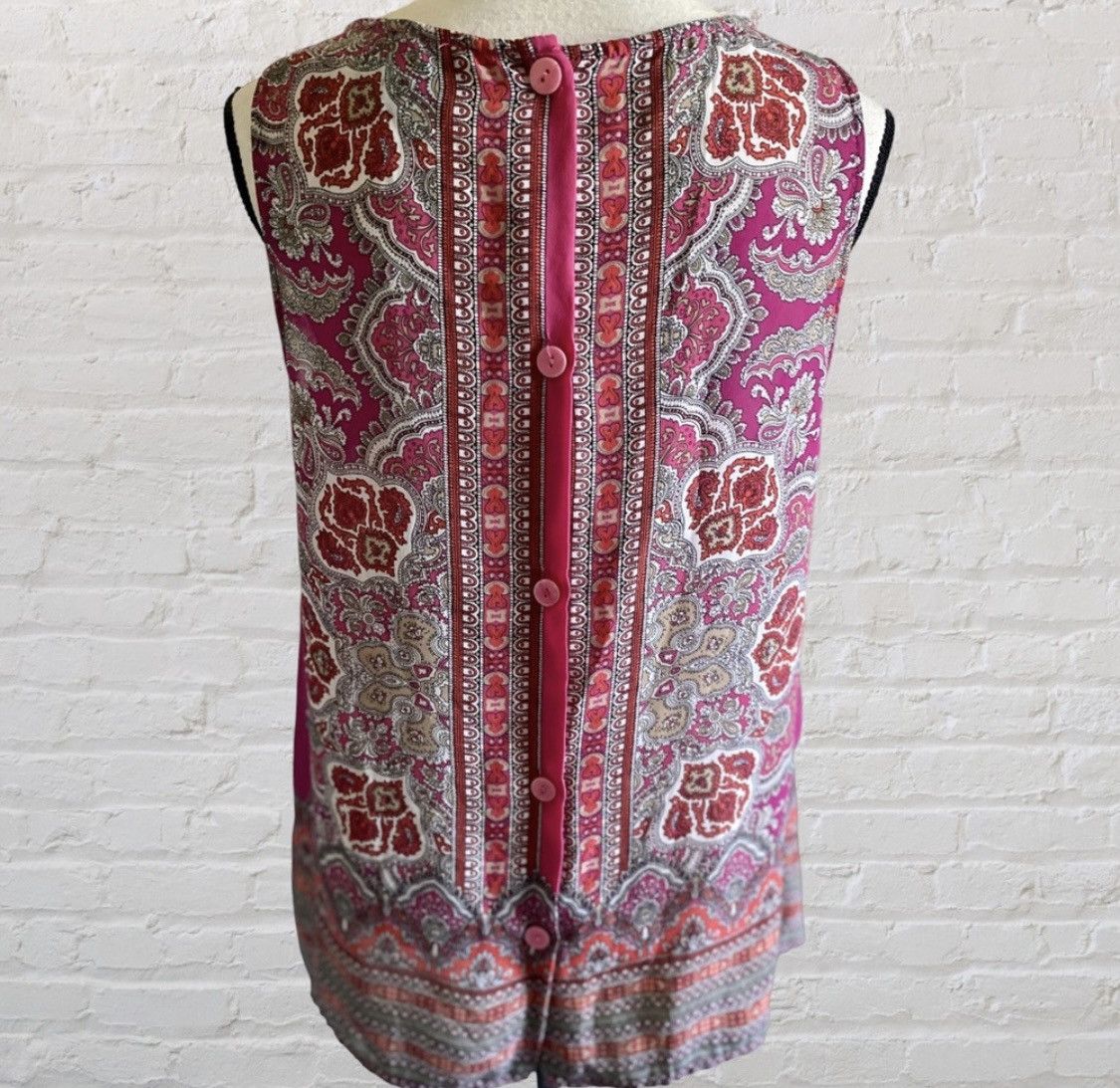 Cynthia Rowley CYNTHIA ROWLEY BUTTON UP BACK SLEEVELESS PAISLEY TANK TOP Size M / US 6-8 / IT 42-44 - 8 Thumbnail