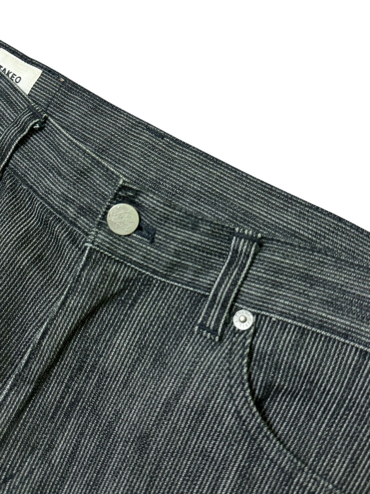 Japanese Brand TAKEO KIKUCHI STRIPED BLACK GREY DENIM Size US 32 / EU 48 - 7 Thumbnail