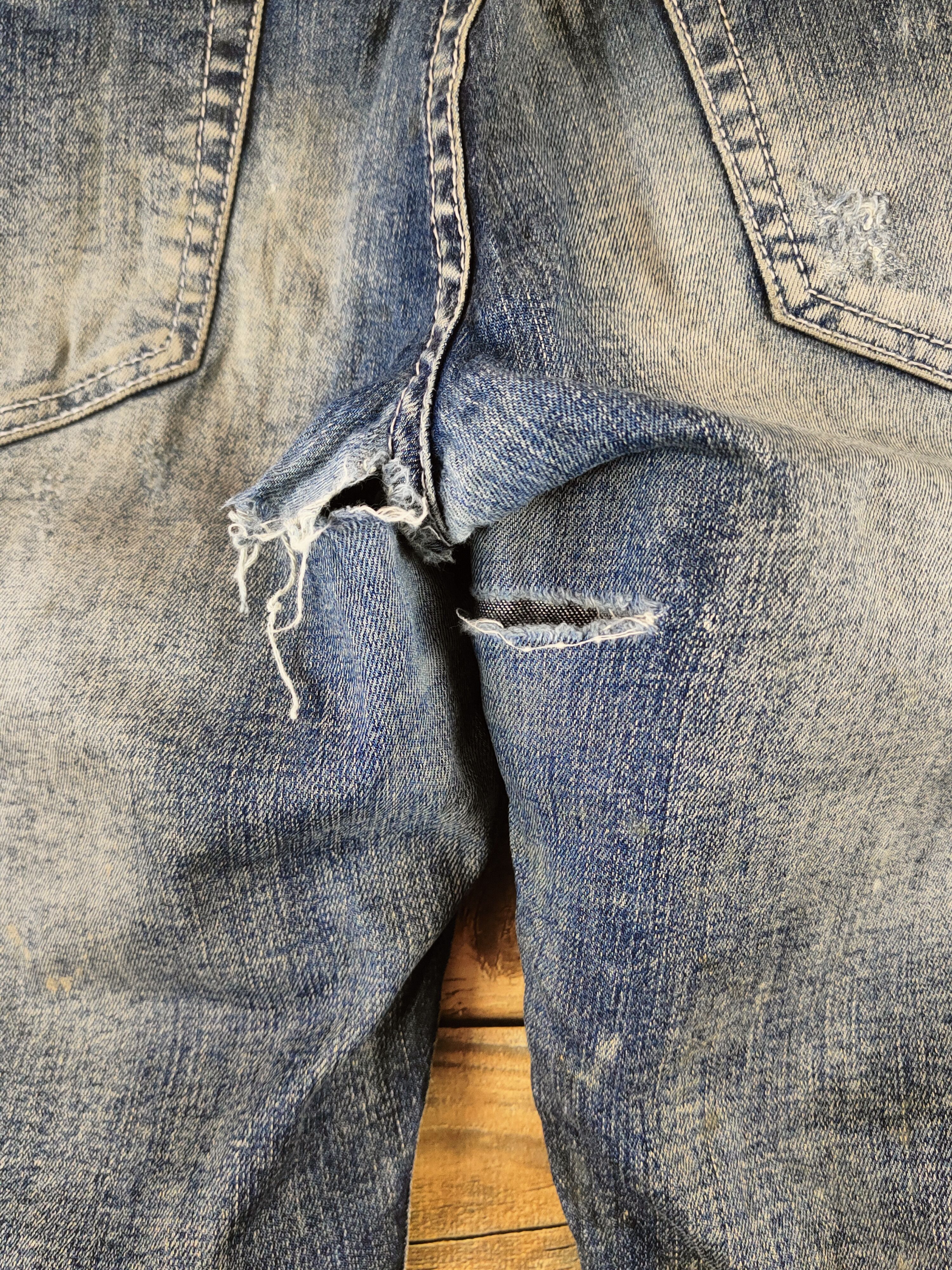 Japanese Brand U-men Dark Blue Distressed Ripped Jeans #S2910 Size US 29 - 8 Thumbnail