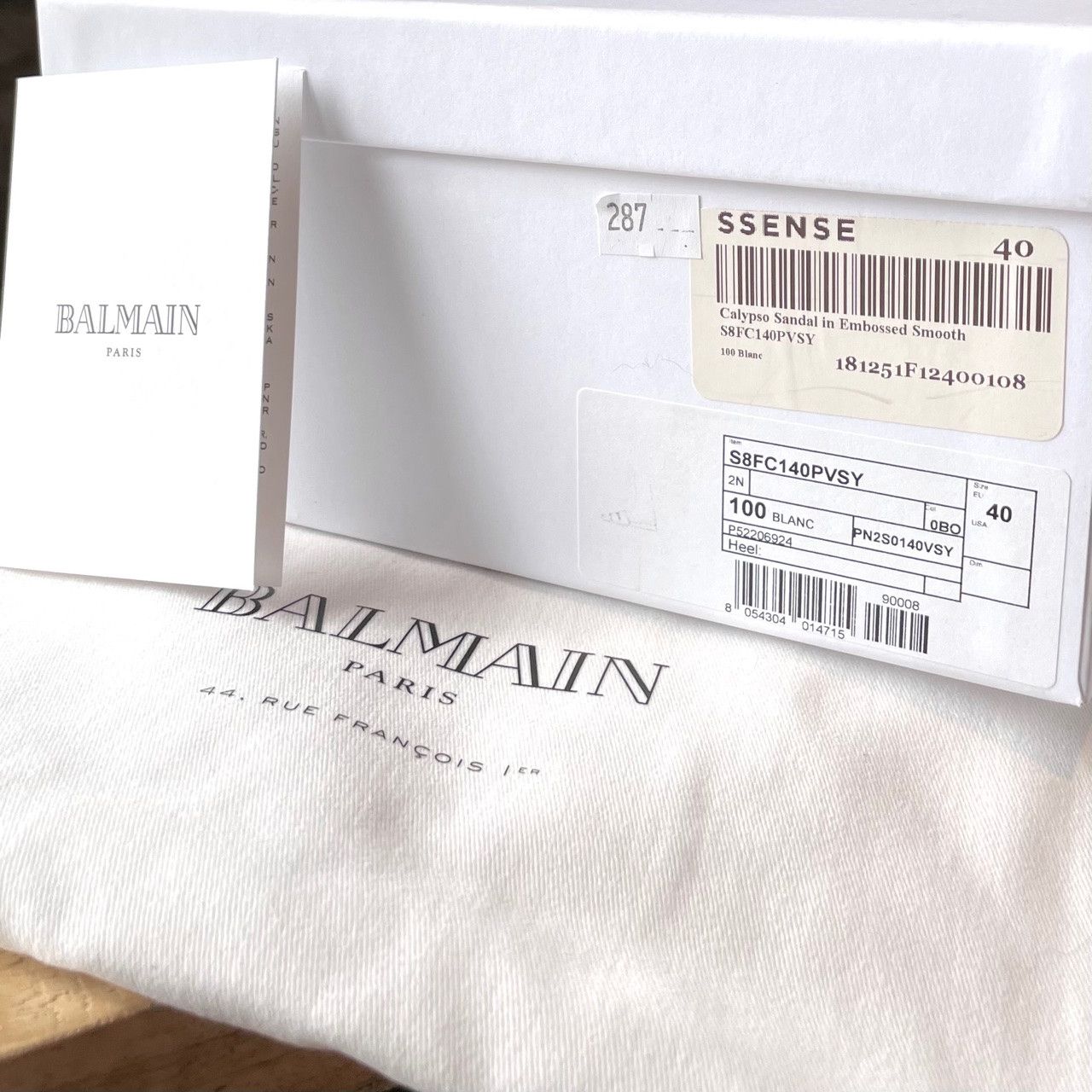Balmain Balmain White Leather Logo Slides Size US 10 / IT 40 - 8 Thumbnail