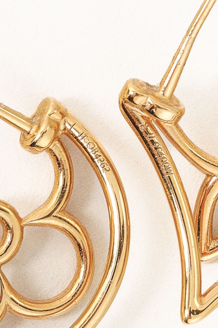 Louis Vuitton Louis Vuitton LV Twiggy Gold-Tone Monogram Earrings Size ONE SIZE - 3 Thumbnail