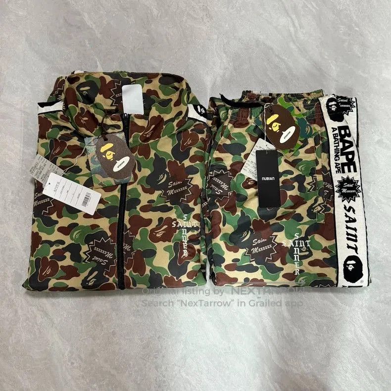 Bape SAINT Mxxxxxx x BAPE Camo Track Pants. Size US 32 / EU 48 - 8 Thumbnail