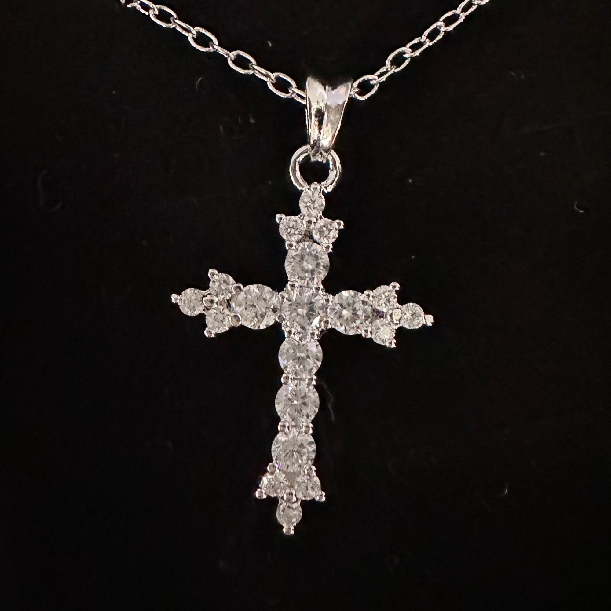 Other Beautiful Cross Pendant with Shining White Gemstones Size ONE SIZE - 10 Thumbnail