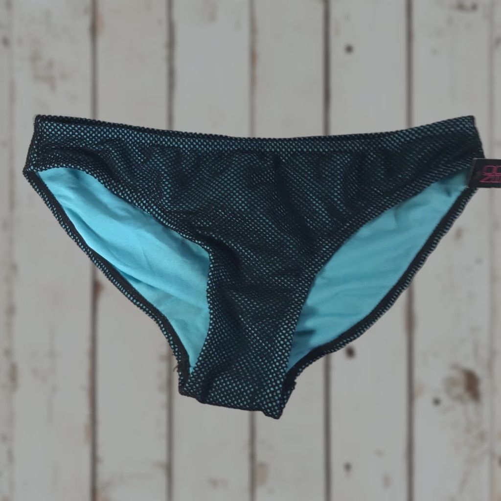 Vintage Nobo Juniors Bikini Bottoms M (7-9) Teal Solid Beach Lightweight Stretch Size 32" / US 10 / IT 46 - 1 Thumbnail