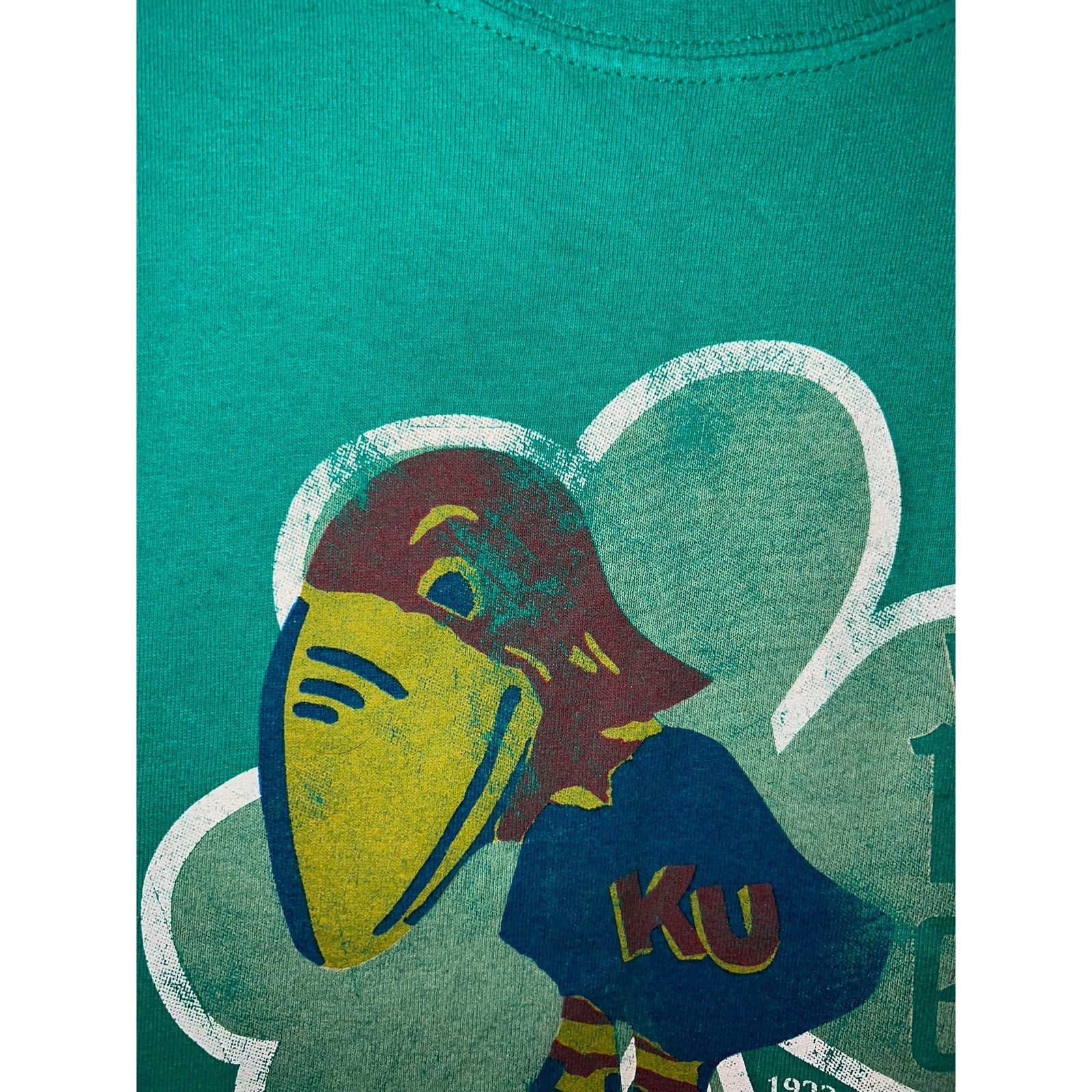 Gildan Vintage Kansas University Jayhawks Shirt Big 12 Green KU Tee Size US L / EU 52-54 / 3 - 3 Thumbnail