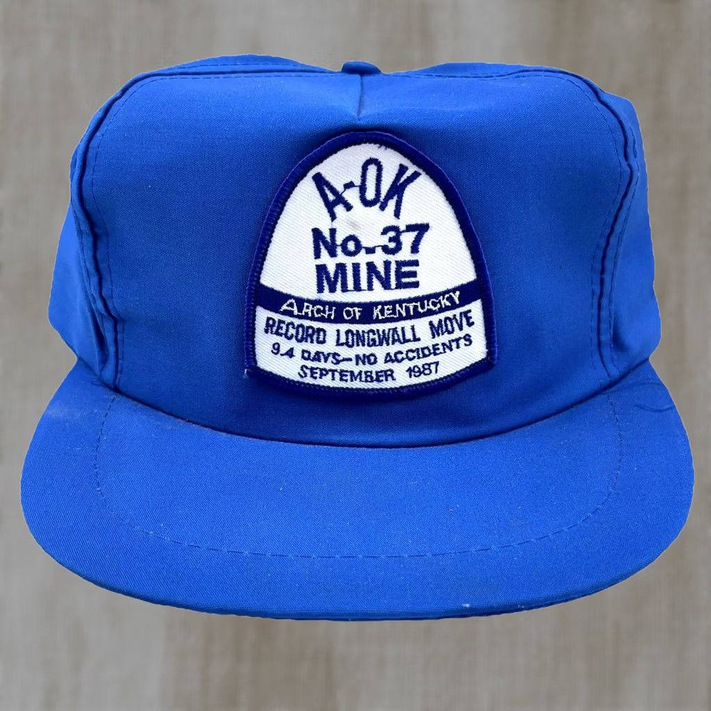 Vintage VINTAGE Coal Mining Trucker Hat Cap 90s Arch Of Kentucky Miner Snap Back Patch Size ONE SIZE - 1 Thumbnail