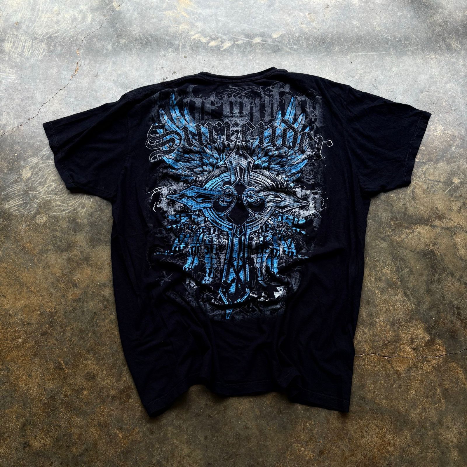 Affliction × Tapout Vintage Y2K essential Black Affliction T-shirt Size US XXL / EU 58 / 5 - 2 Thumbnail