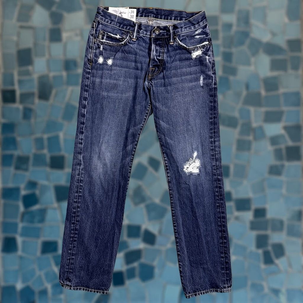 Abercrombie & Fitch VINTAGE Abercrombie & Fitch Jeans Mens 30x30 Slim Straight Indigo Distressed Size US 30 / EU 46 - 1 Thumbnail