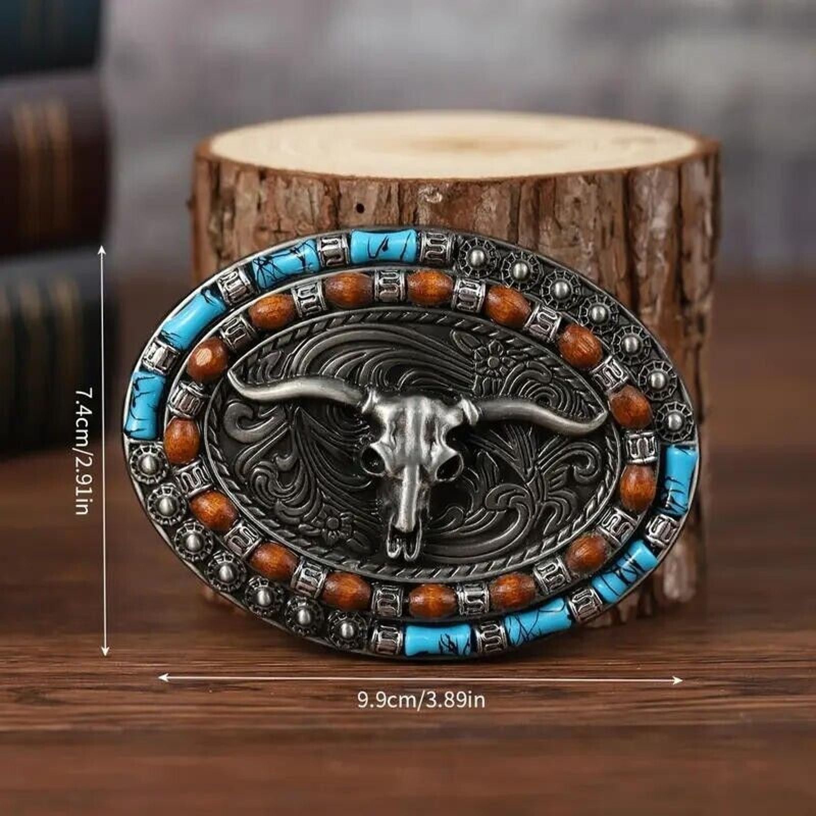 Other Longhorn Steer Skull Cowboy Old Style Belt Buckle Size ONE SIZE - 3 Thumbnail