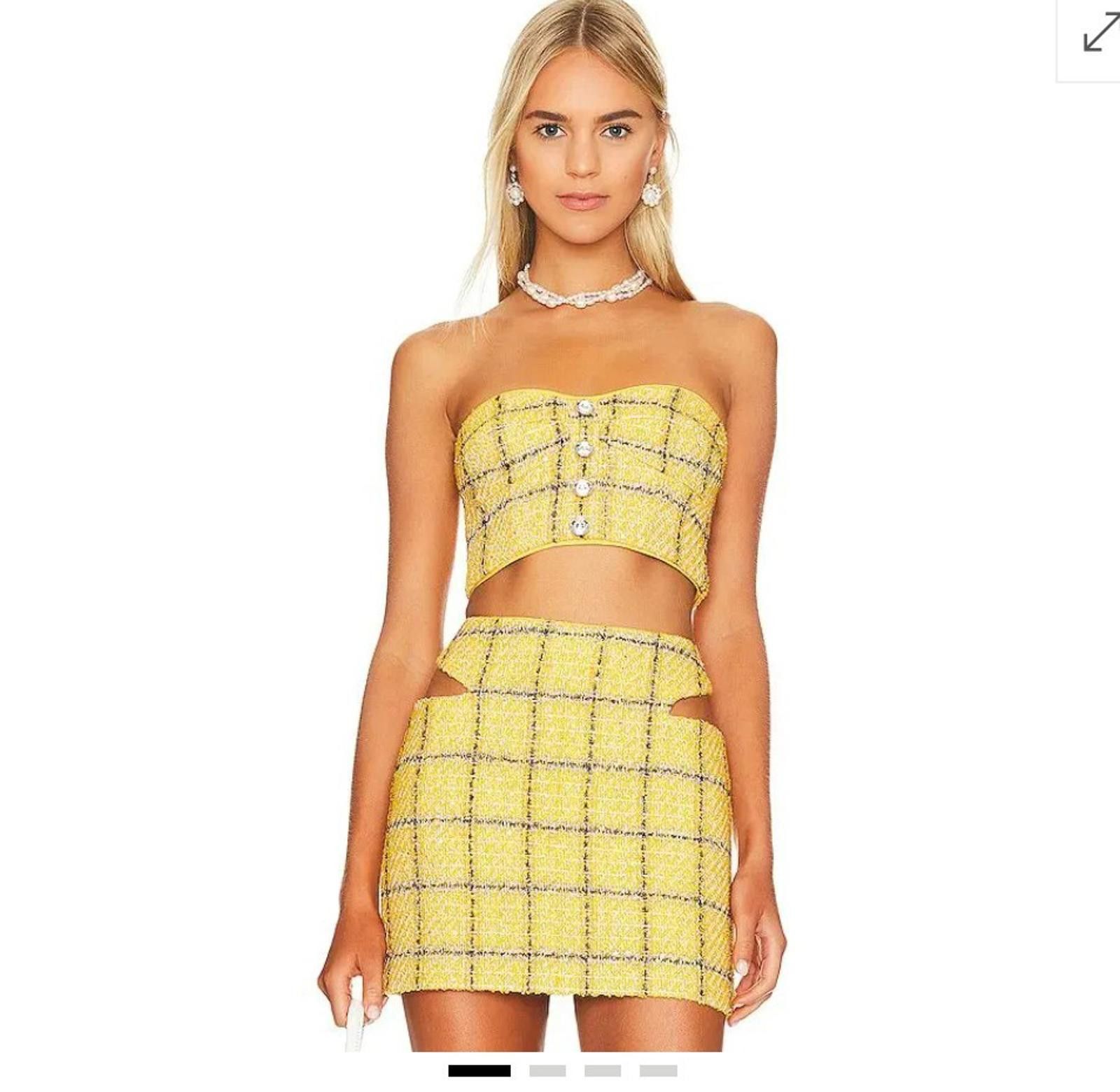 Designer New SOLD OUT NWT ASSIGNMENT Yellow Tweed Cady Skirt Outs SzM Size 32" / US 10 / IT 46 - 2 Thumbnail