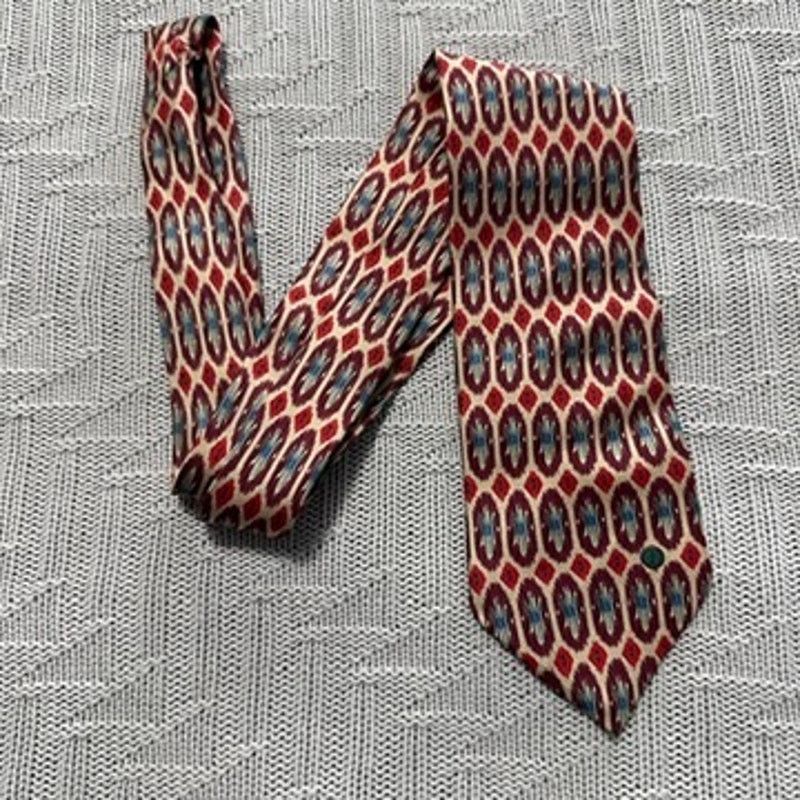 Vintage Dunhill red abstract silk tie Size ONE SIZE - 1 Thumbnail