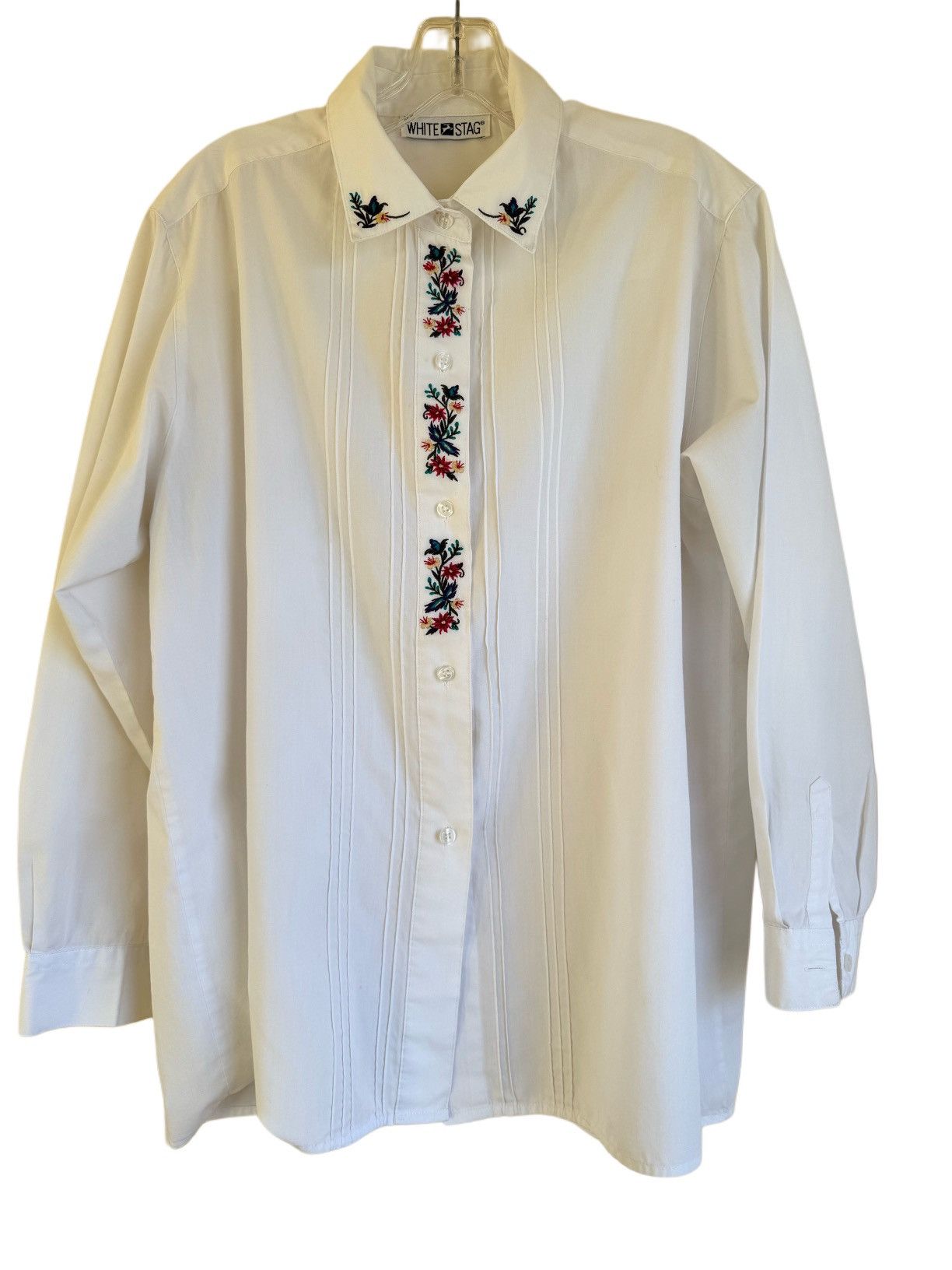 Vintage White Stag women’s L floral embroidered pleated button up Size L / US 10 / IT 46 - 9 Thumbnail