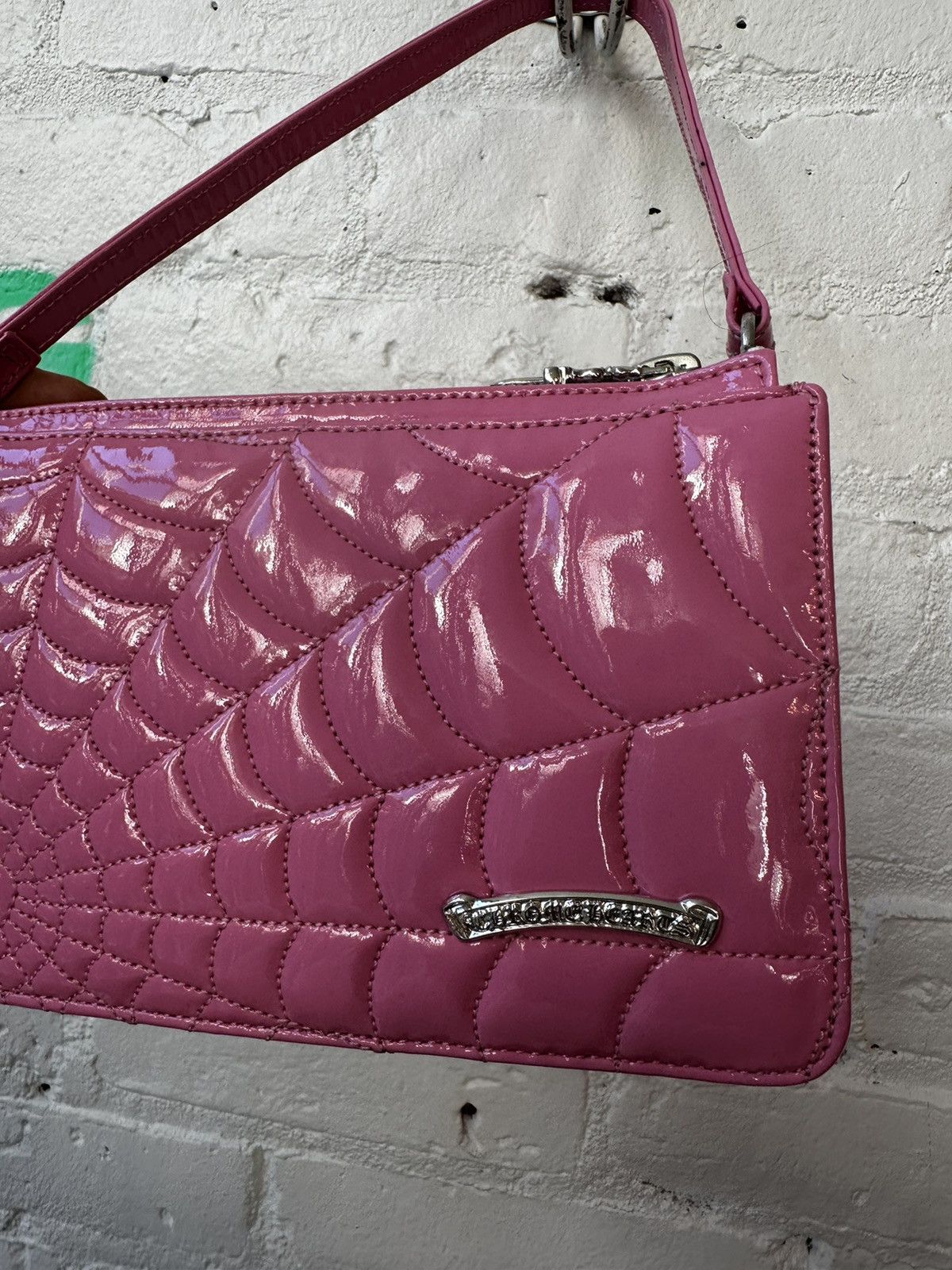 Chrome Hearts CHROME HEARTS PINK PATENT LEATHER NIGHT BAG SPIDER WEB Size ONE SIZE - 7 Thumbnail