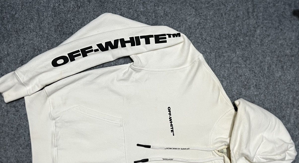 Off-White Hoodie Fleece Man Off-White Split Arrows white Size US XXS / EU 40 - 4 Thumbnail