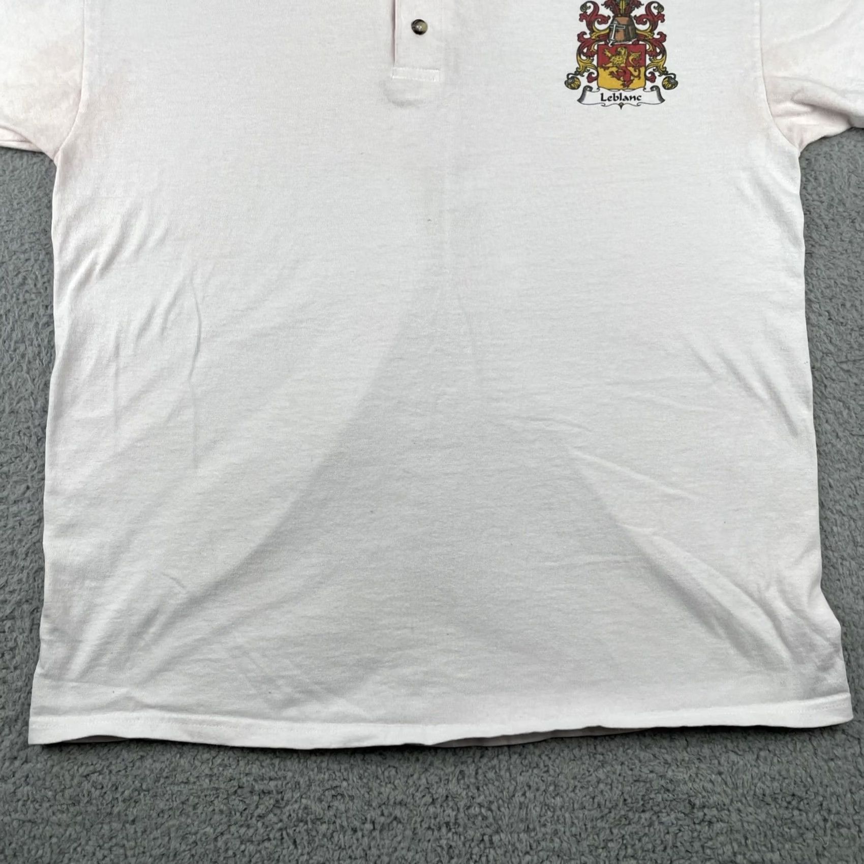 Anvil VINTAGE Anvil Polo Shirt White Cotton Crest Mens Large L Size US L / EU 52-54 / 3 - 6 Thumbnail
