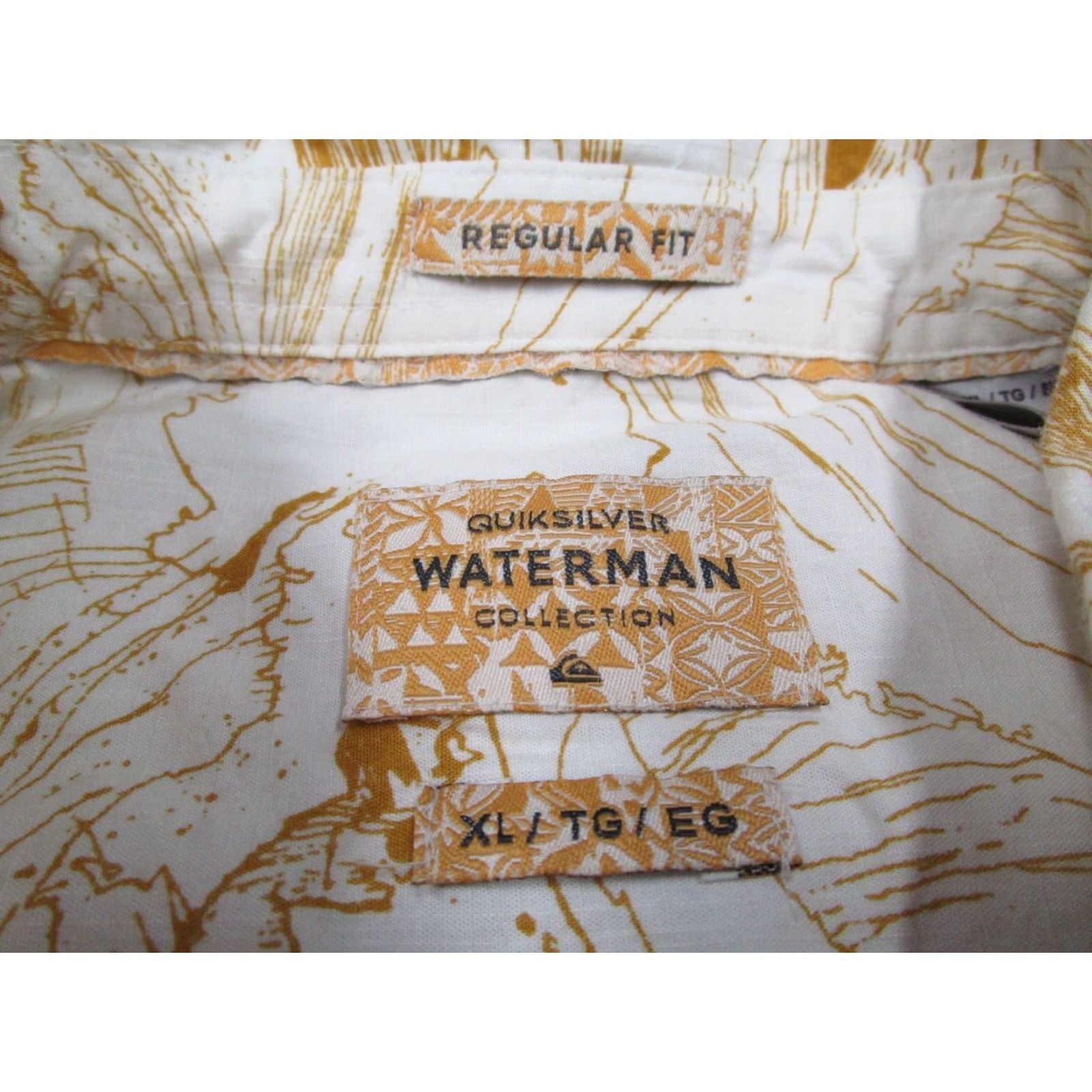 Quiksilver VINTAGE Quiksilver Waterman Shirt Mens XL Beige Hawaiian Short Sleeve Button Up Tropical Waves Beach Apparel Size US XL / EU 56 / 4 - 3 Thumbnail