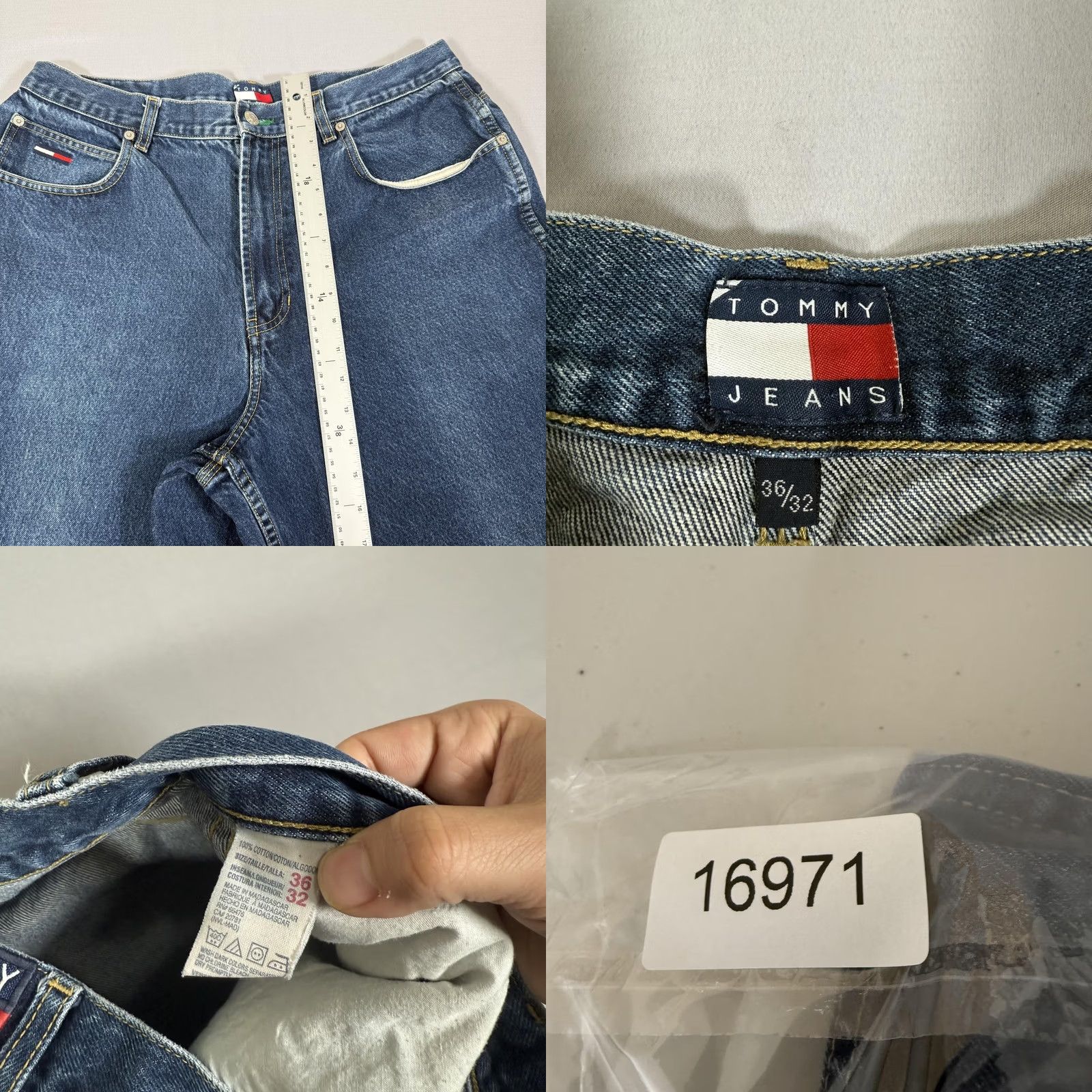 Denime VINTAGE Tommy Jeans Jeans Men 36x32 Blue Carpenter Baggy 90s Wide-Leg Distressed Denim Size US 36 / EU 52 - 10 Thumbnail