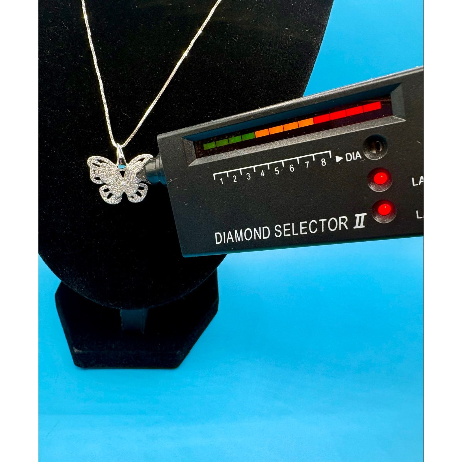 Jewelry NEW 1.25CTW Moissanite Butterfly Pendant & 22" Silver Chain Size ONE SIZE - 1 Thumbnail