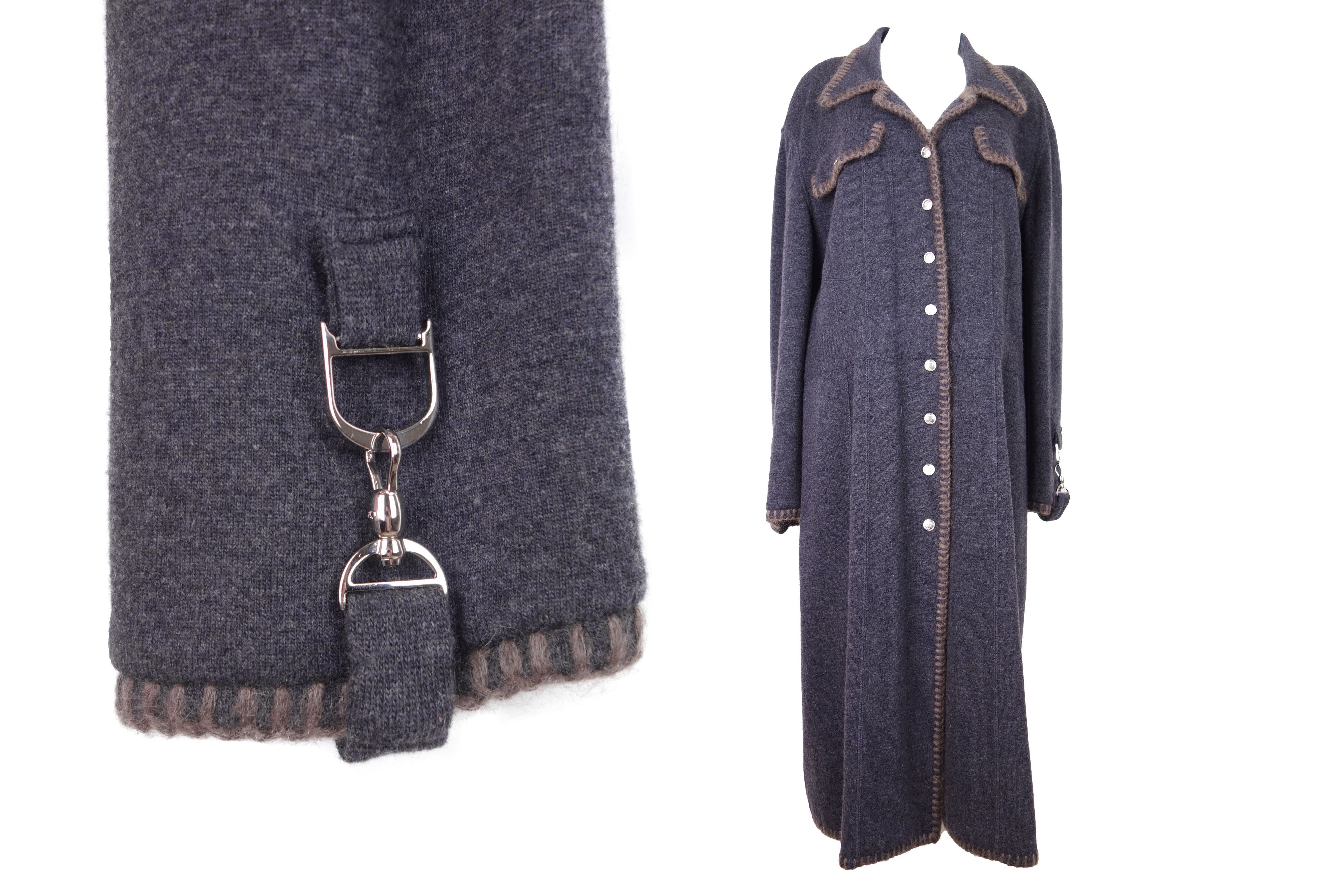 Dior Christian Dior F/W 2000 Grey Coat Knit John Galliano Size L / US 10 / IT 46 - 1 Thumbnail