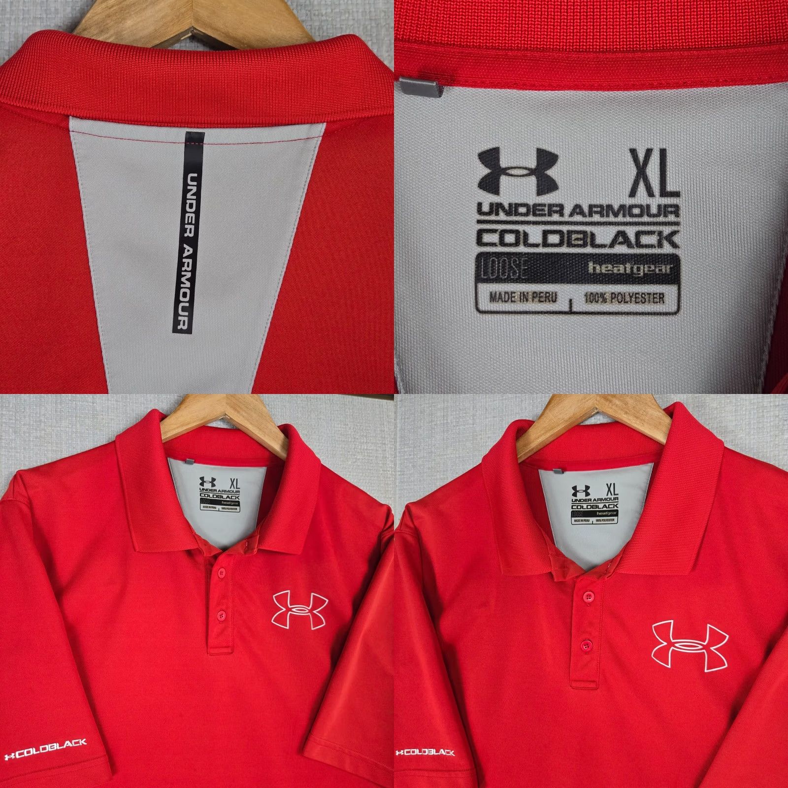 Under Armour UNDER ARMOUR COLDBLACK Polo Shirt Performance Red Golf Wicking Mens Size XL Size US XL / EU 56 / 4 - 8 Thumbnail
