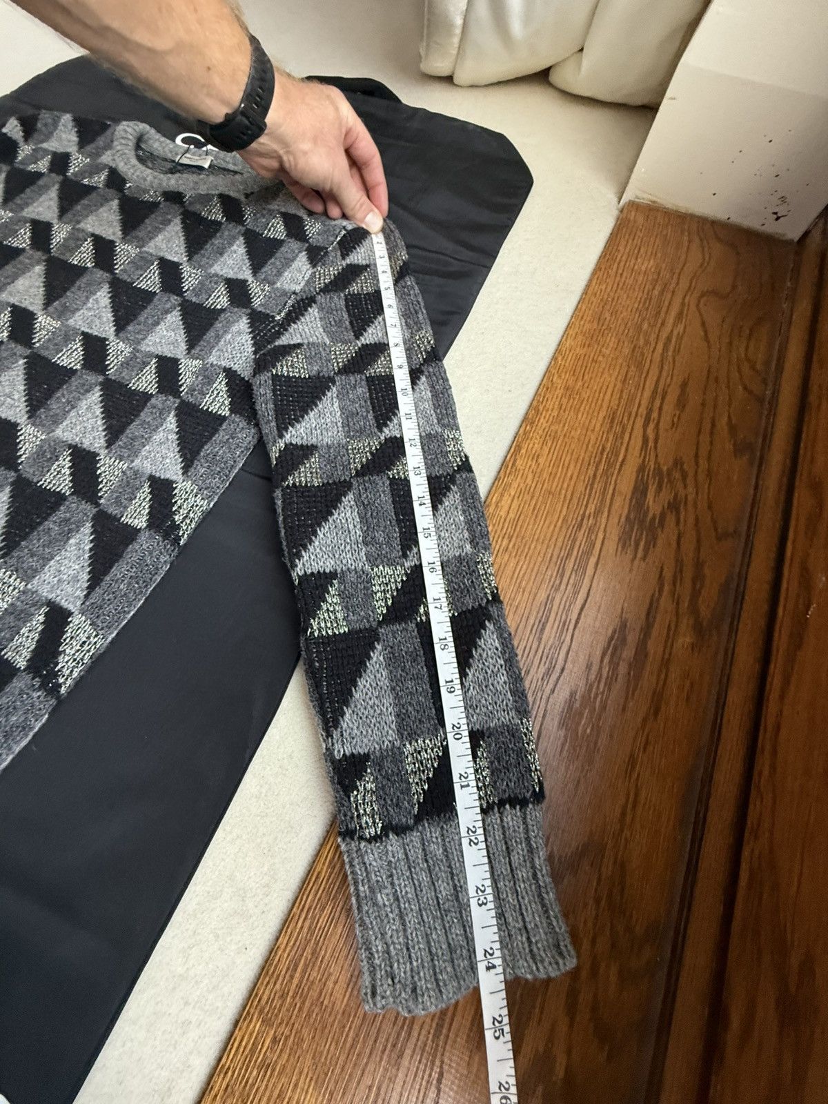 Saint Laurent Paris FW15 Grail Saint Laurent geometric metallic sweater Hedi XL Size US XL / EU 56 / 4 - 7 Thumbnail