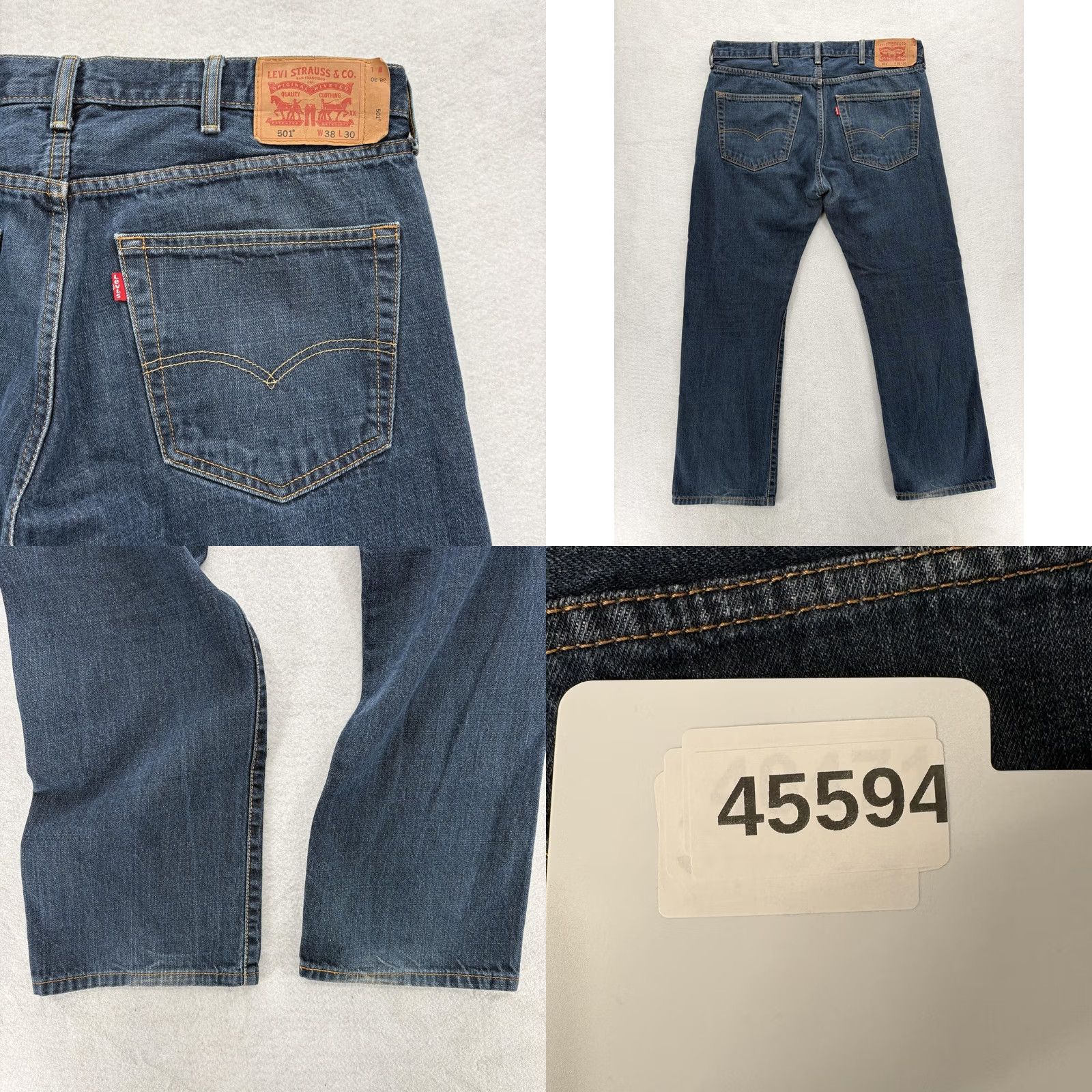 Levi's VINTAGE Levi's 501 Jeans Mens 38x30 Straight Button Fly Blue Denim Grunge Y2K Size US 38 / EU 54 - 9 Thumbnail
