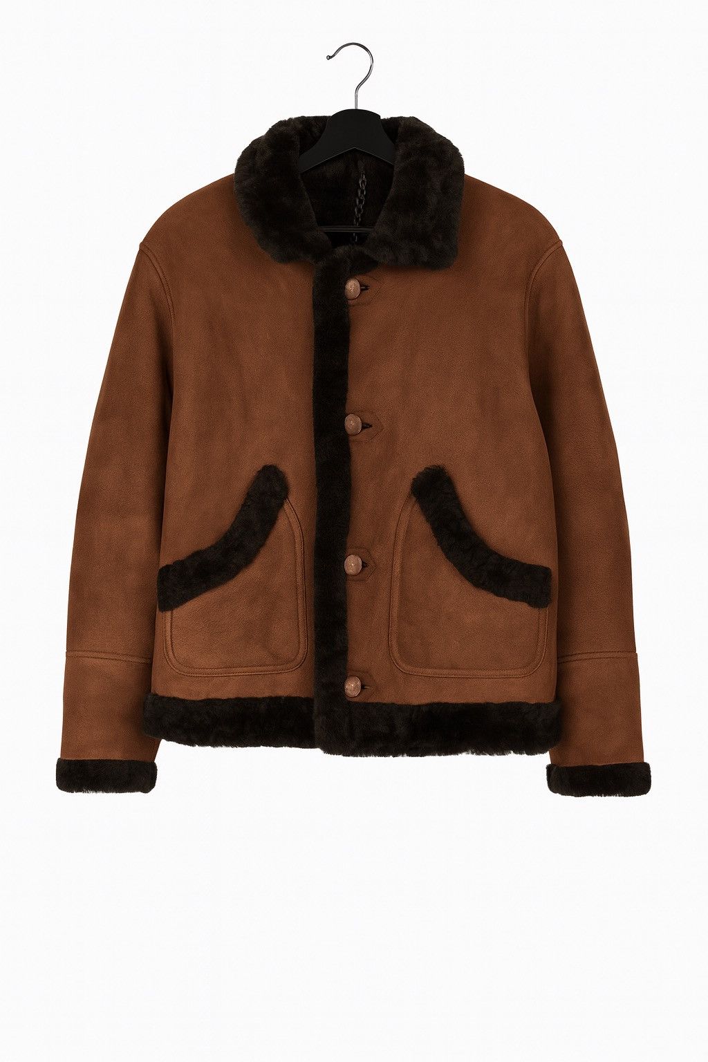 Vintage Vintage Italian Shearling Jacket by Teodem – Brown Suede Size US M / EU 48-50 / 2 - 1 Thumbnail