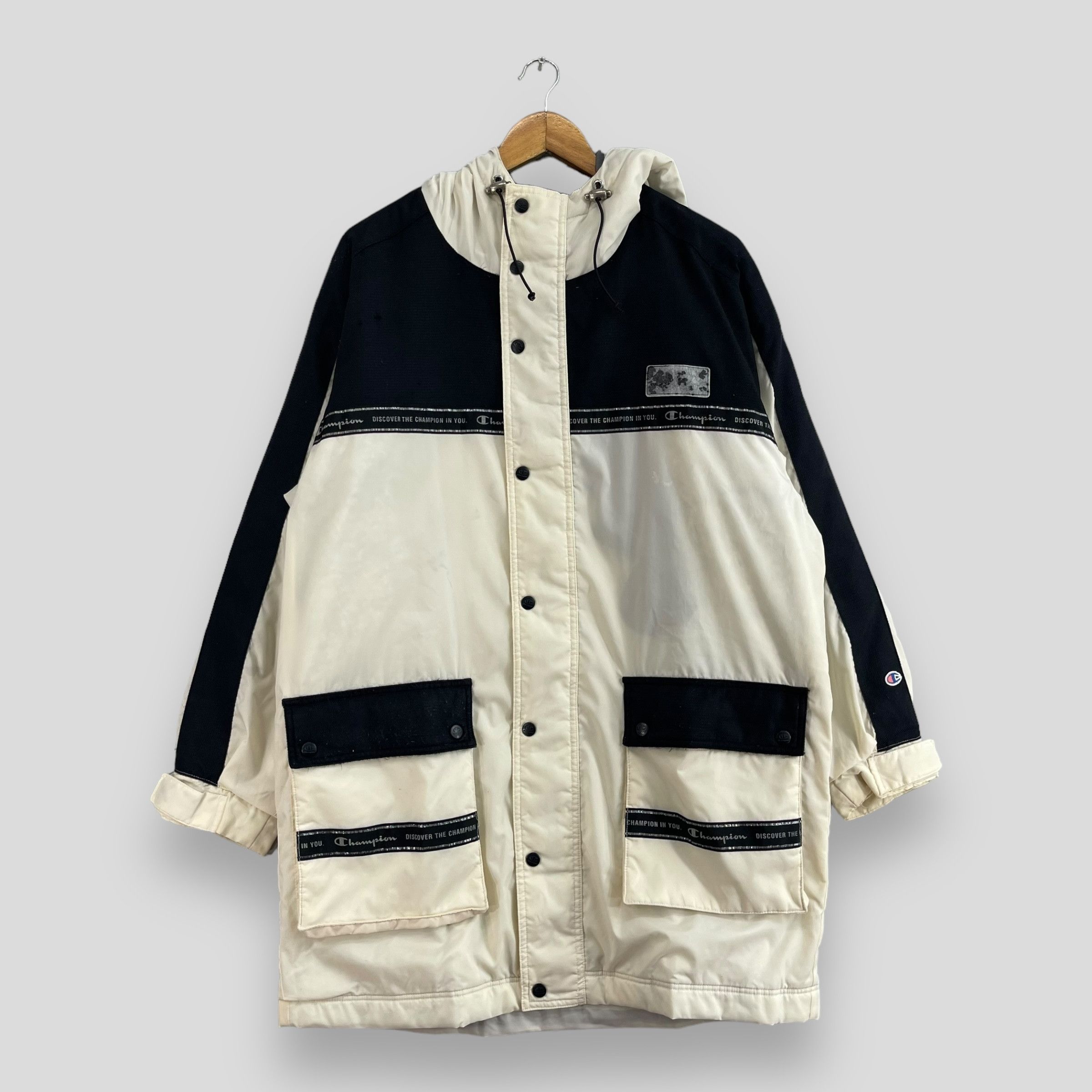 Champion × Vintage Vintage CHAMPION Winter Snow Parka Hoodie Jacket Size US M / EU 48-50 / 2 - 1 Thumbnail