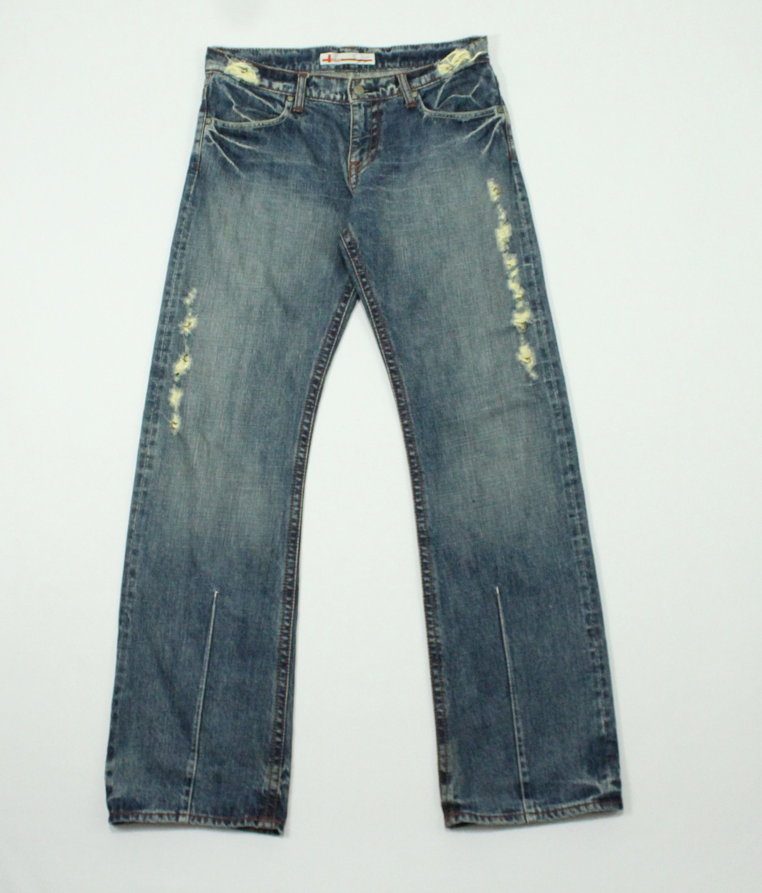 Japanese Brand Selvedge Distressed Style GENOESE Denim Size US 32 / EU 48 - 1 Thumbnail