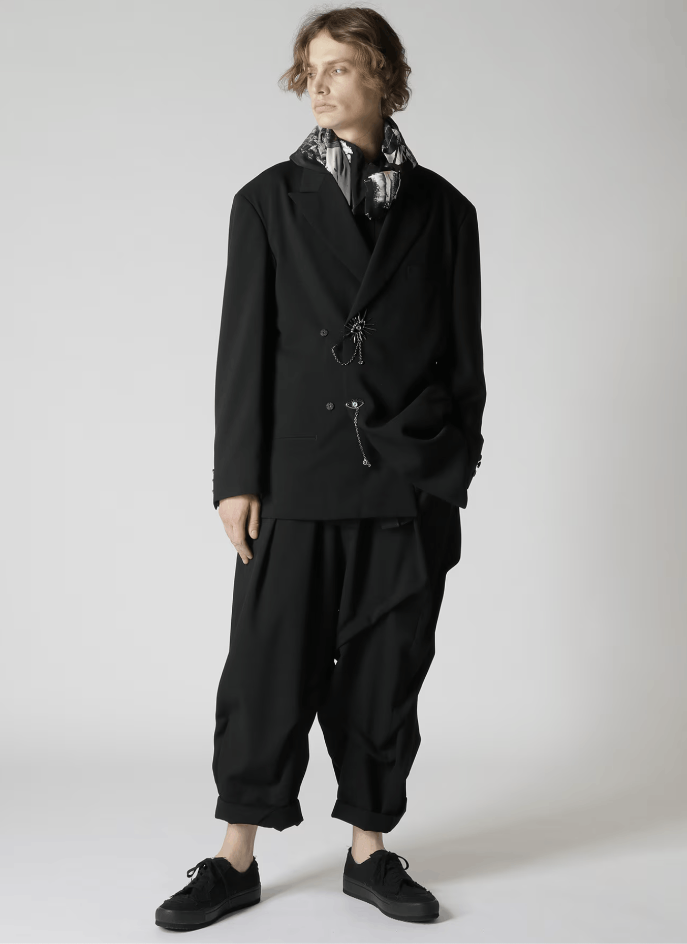 Yohji Yamamoto Yohji Yamamoto Pour Homme - SUMMER TUXEDO DRAPING JKT Size US M / EU 48-50 / 2 - 2 Thumbnail