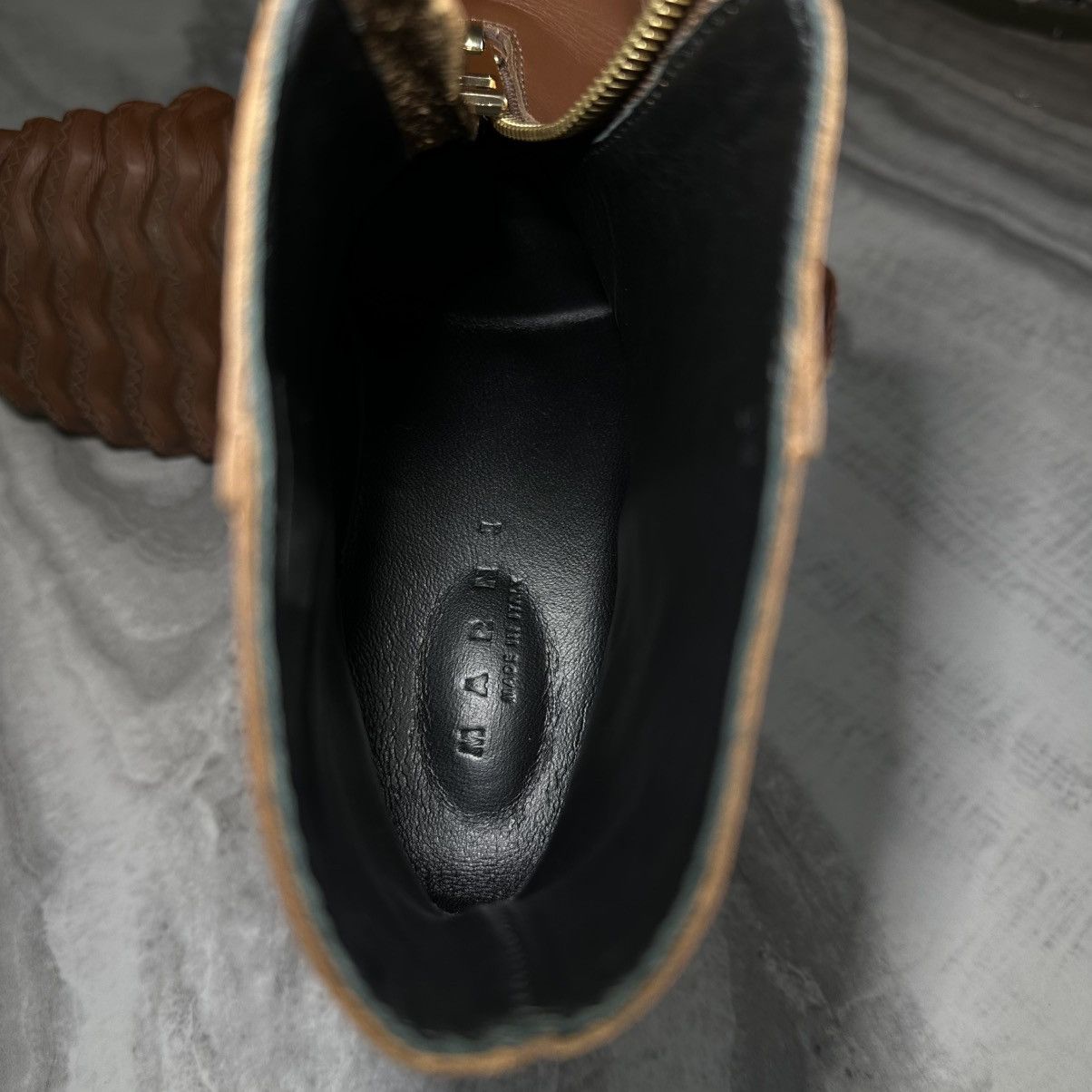 Marni MARNI Brown Leather Ankle-High Boots Size US 8 / IT 38 - 10 Thumbnail