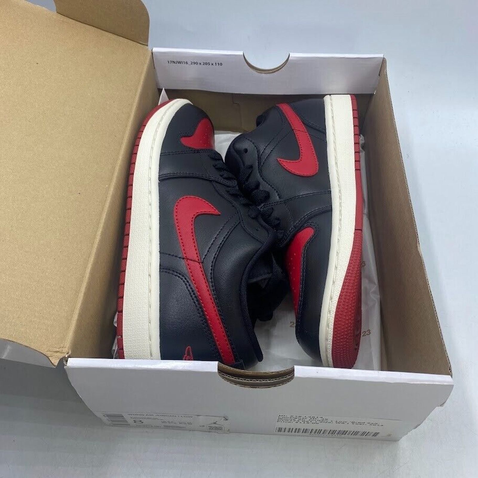 Nike New Nike Jordan 1 Low Bred Sail Black Red DC0774-061 SZ 8W Size US 8 / IT 38 - 10 Thumbnail