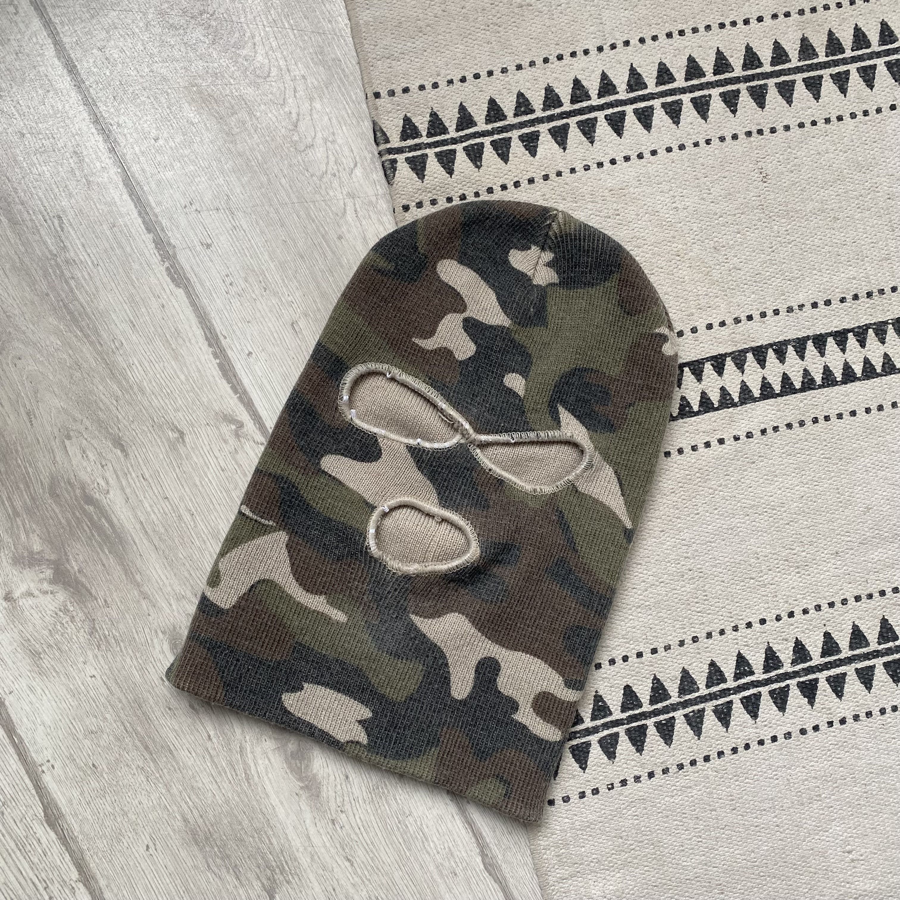 Hysteric Glamour Vintage Camo Knit Balaclava Mask Hole Full Face Size ONE SIZE - 2 Thumbnail