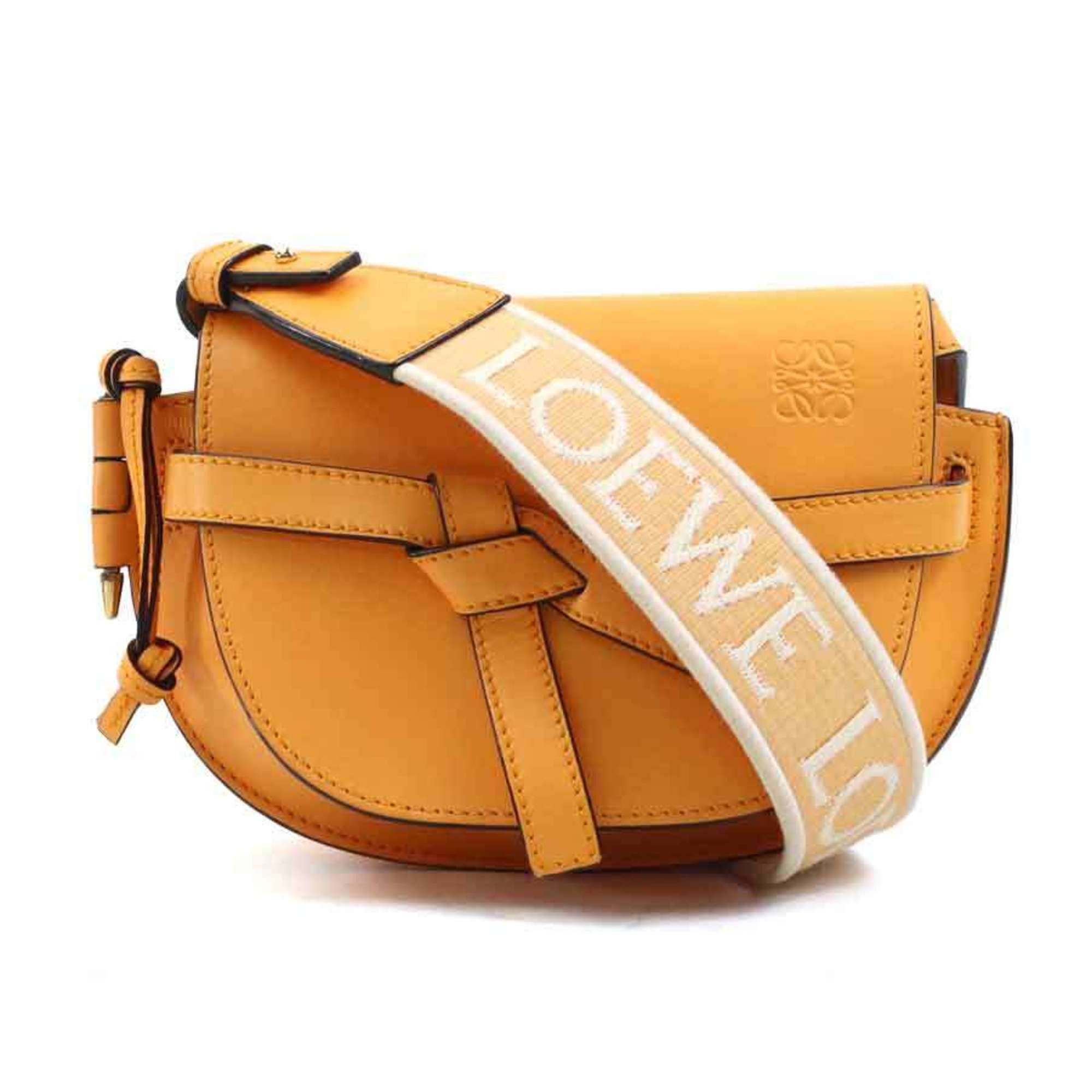 Loewe LOEWE Gate Dual Mini Shoulder Bag in Orange Leather, Women's, 90205g Size ONE SIZE - 1 Thumbnail