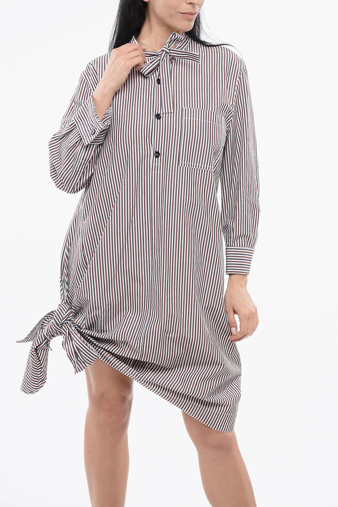 Bottega Veneta og1mm0426 Striped Shirt Dress in Multicolor Size S / US 4 / IT 40 - 4 Thumbnail
