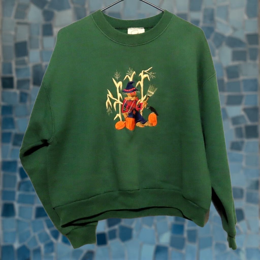 Peanuts VINTAGE Peanut Butter & Jelly Halloween Fall Pullover Sweatshirt Green Womens Large Size L / US 10 / IT 46 - 1 Thumbnail