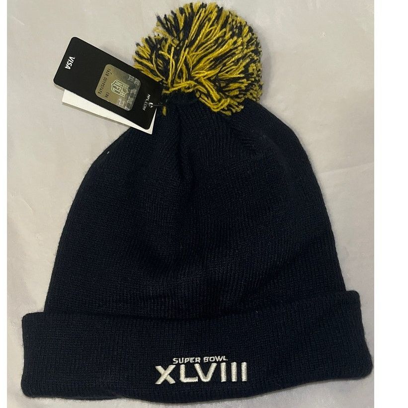 47 Brand 47 Brand Super Bowl XLVIII 48 Knit Pom Pom Cuff Beanie Hat Size ONE SIZE - 2 Thumbnail