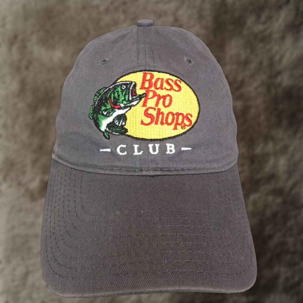 Bass Pro Shops Bass Pro Shops Hat Unisex Adult Adjustable Gray Strapback Cap Size ONE SIZE - 1 Thumbnail