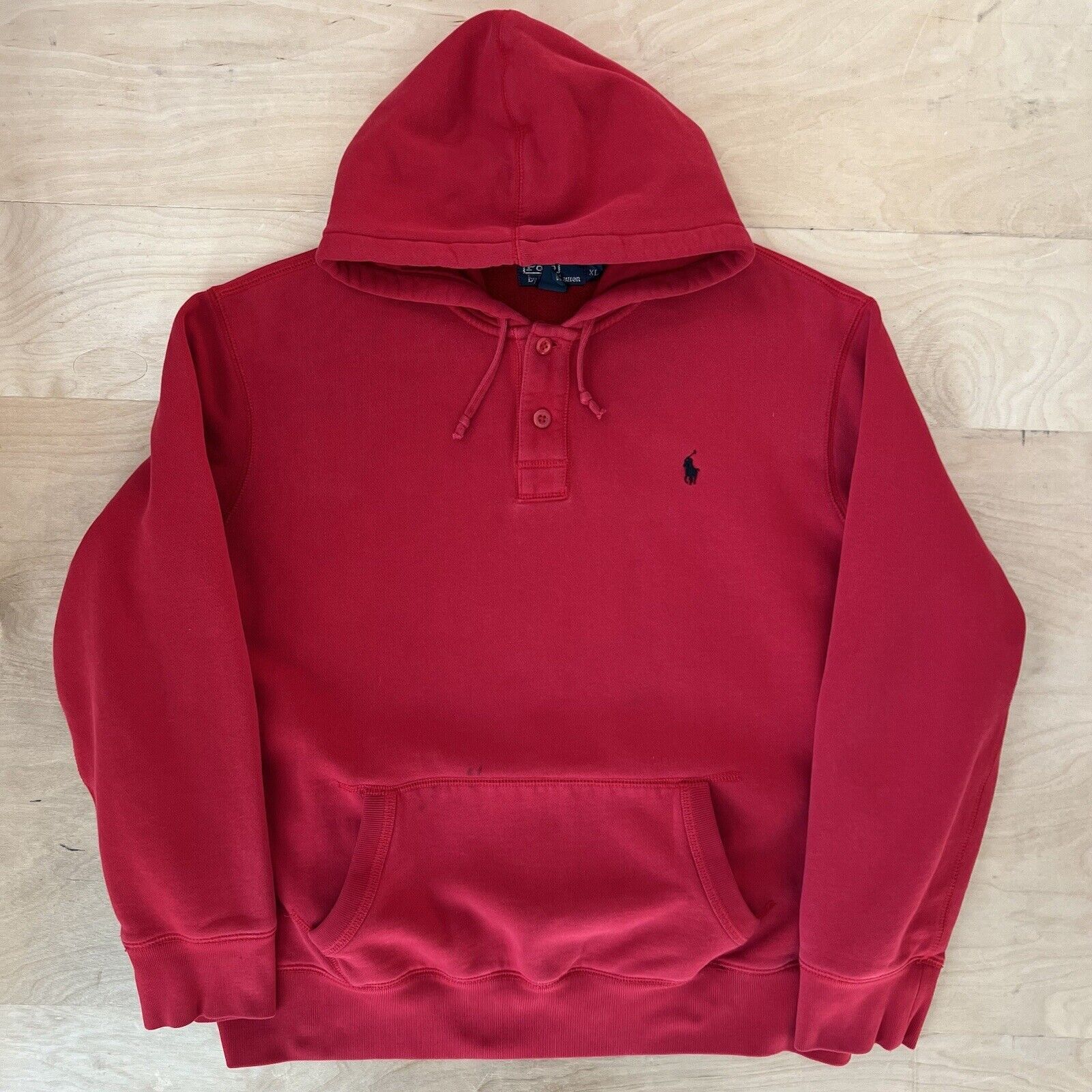 Polo Ralph Lauren × Vintage Vintage Polo Ralph Lauren Hoodie XL Red 90s New York Size US XL / EU 56 / 4 - 1 Thumbnail