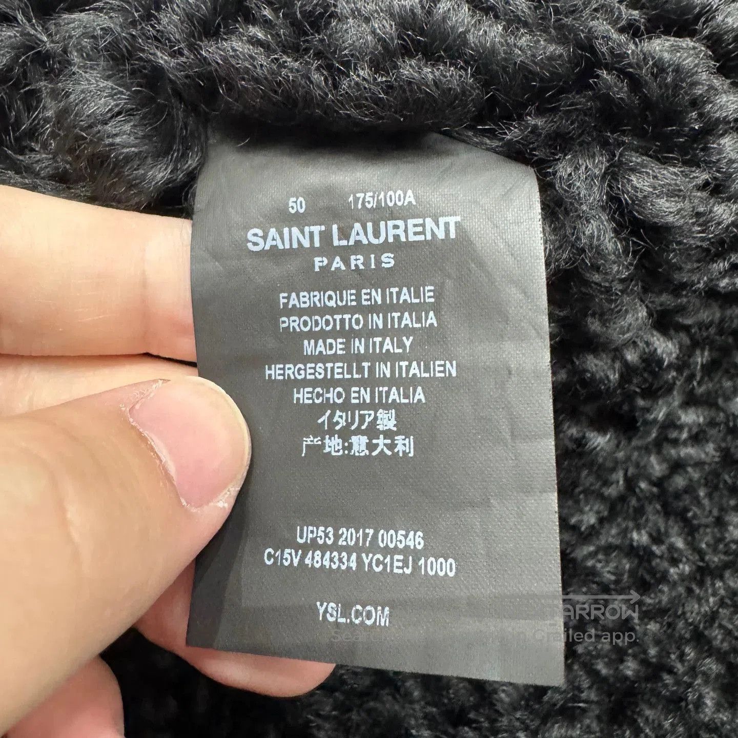 Saint Laurent Paris Black Leather Jacket with Fur Collar. Size US M / EU 48-50 / 2 - 3 Thumbnail
