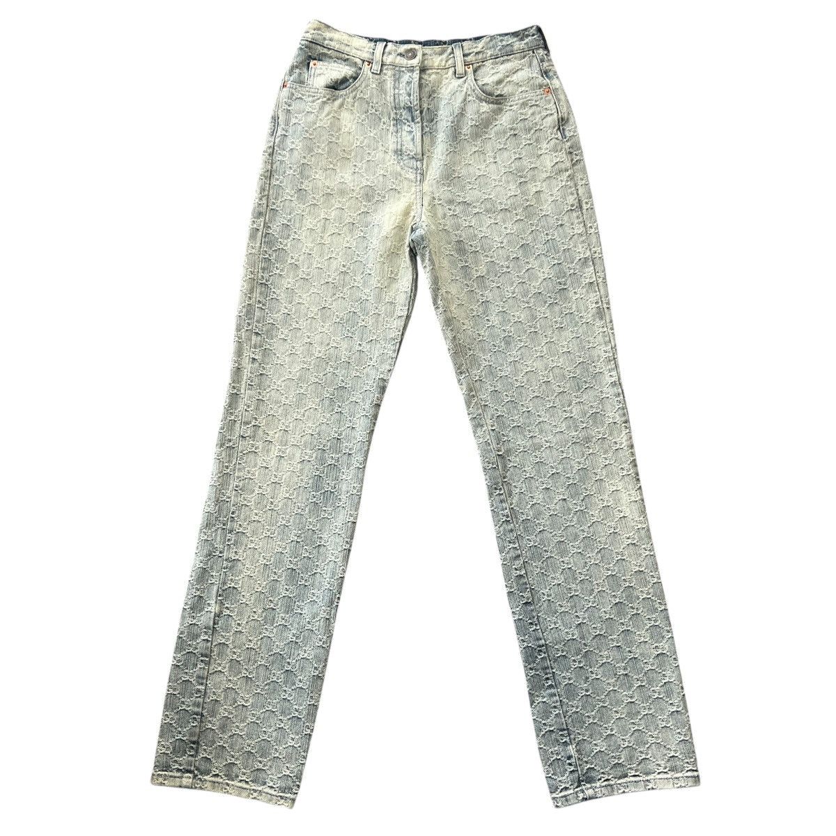 Gucci GUCCI 2022FW GG Pattern Jacquard Straight Denim Pants Size 25" / US 0 / IT 36 - 1 Thumbnail