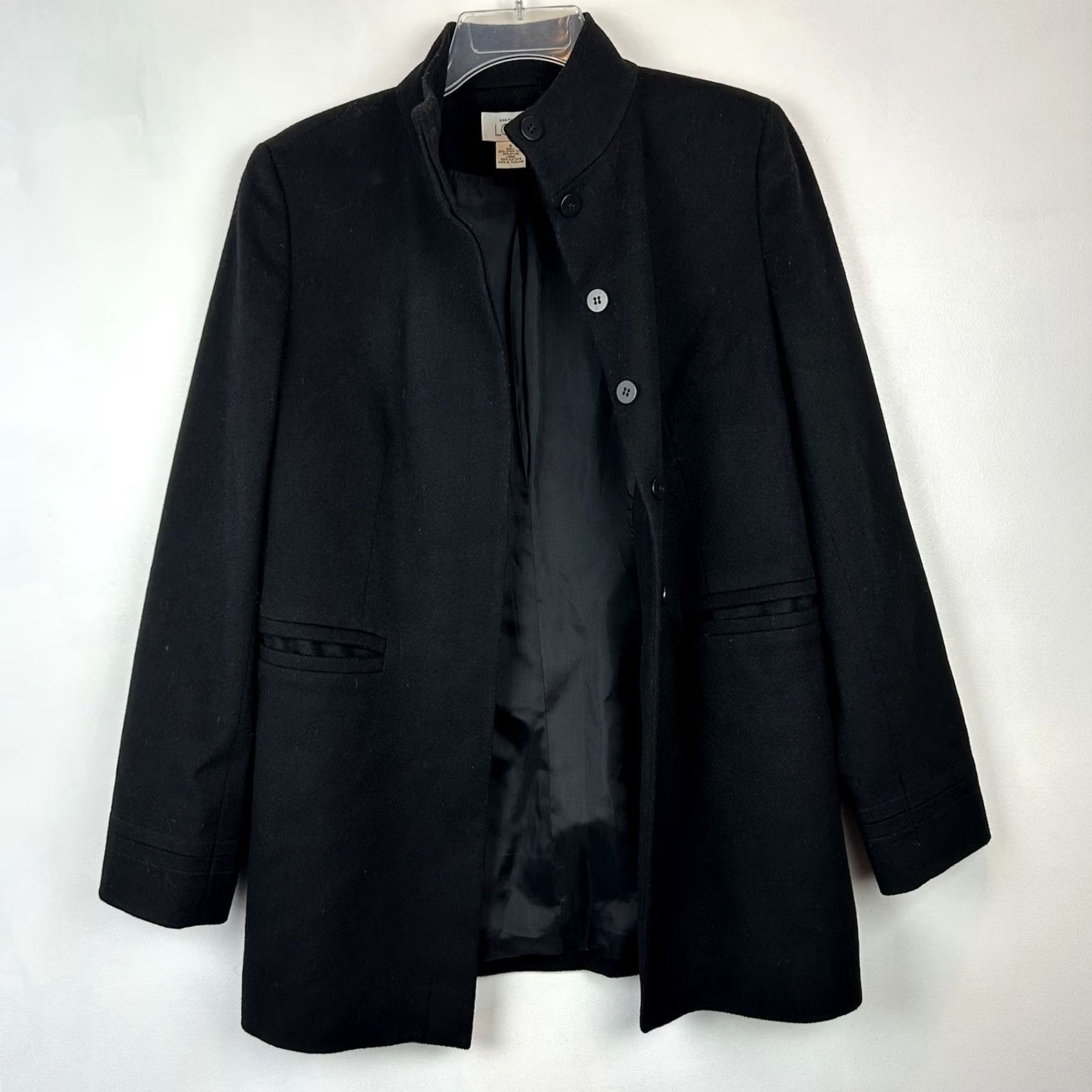 Ann Taylor Ann Taylor Loft Jacket Coat Womens 6 Black Wool Blend Work Classic Old Money Size M / US 6-8 / IT 42-44 - 4 Thumbnail