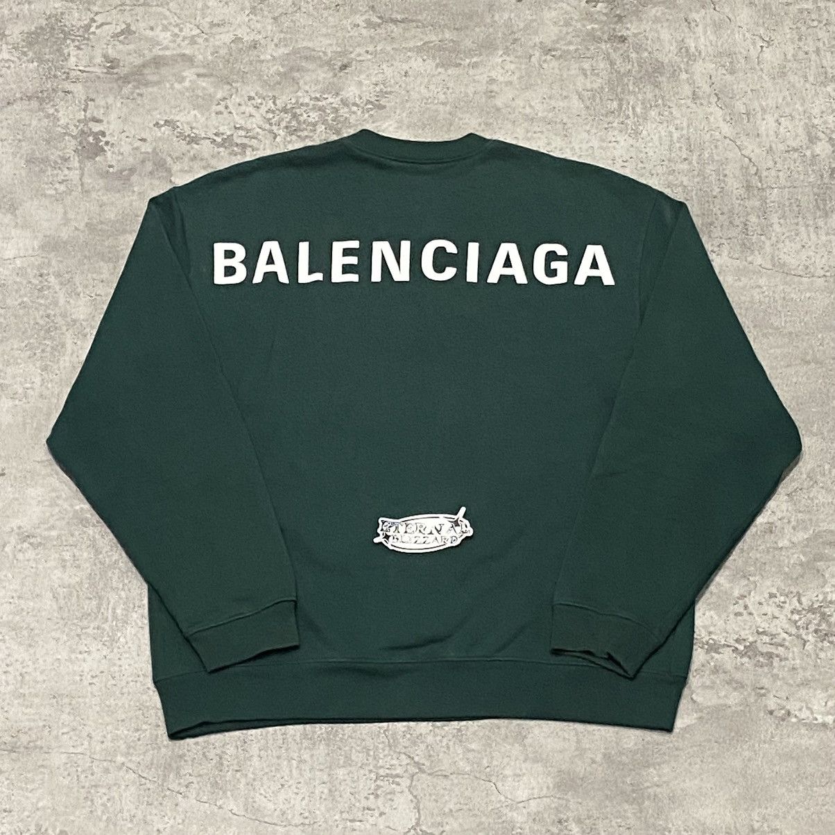 Balenciaga Balenciaga Block Logo Green Crewneck Size US XS / EU 42 / 0 - 1 Thumbnail