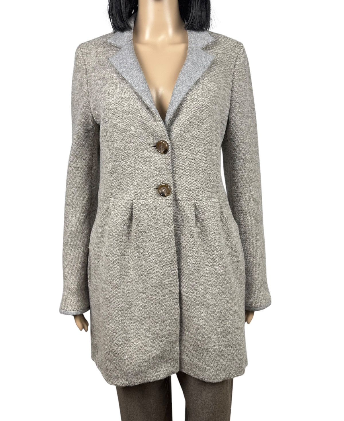 Fabiana Filippi Fabiana Filippi Lana Merino Wool Herringbone Coat size M Size M / US 6-8 / IT 42-44 - 3 Thumbnail
