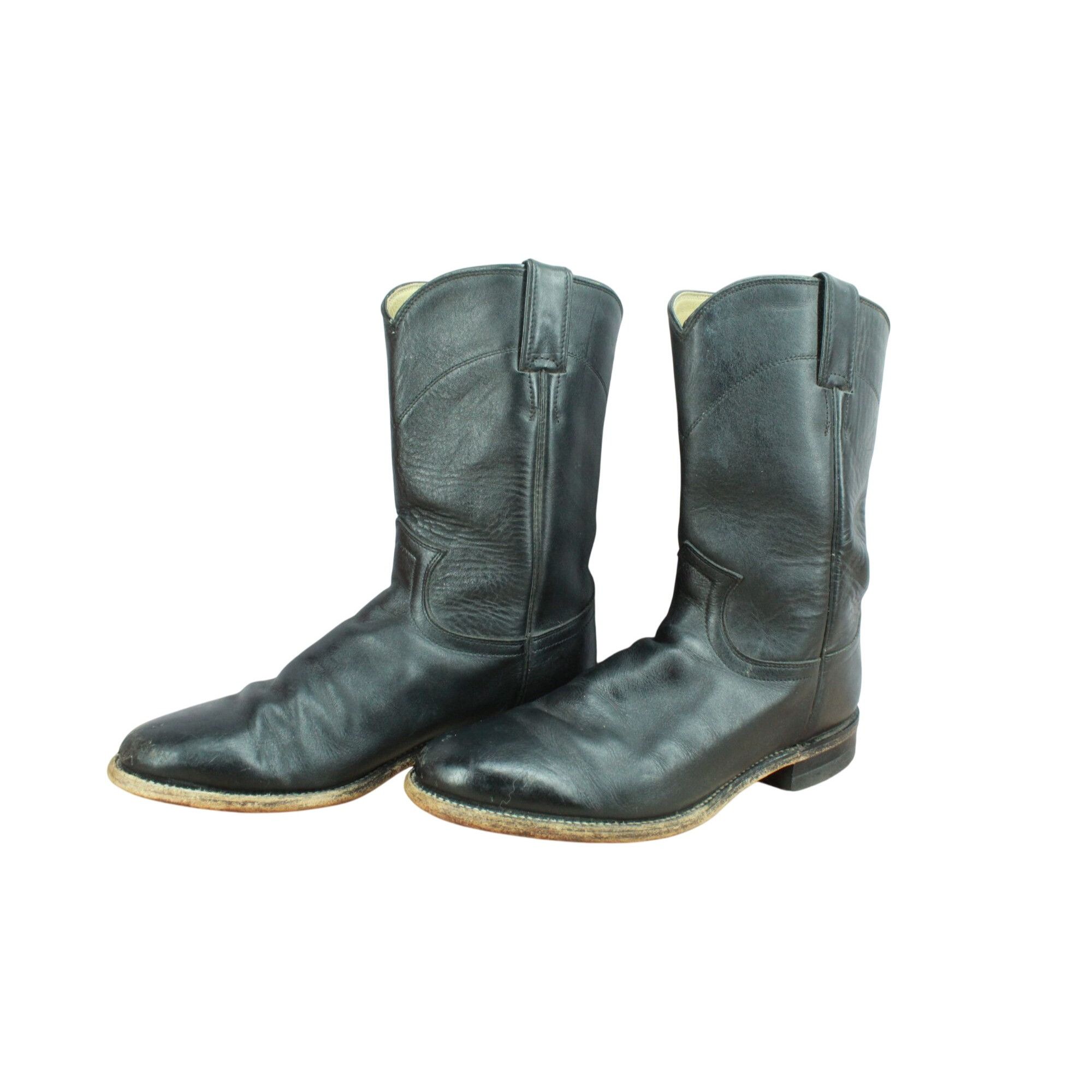 Justin × Leather Justin Men's Kipskin Leather Cowboy Western Boots Size 7.5 D Size US 7.5 / EU 40-41 - 9 Thumbnail