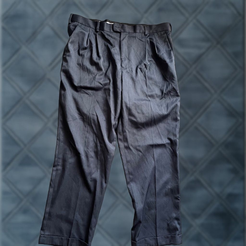 Perry Ellis Perry Ellis Portfolio Pants Slacks Navy Blue Pleated Classic Fit 38x30 Men Pants Size US 38 / EU 54 - 1 Thumbnail