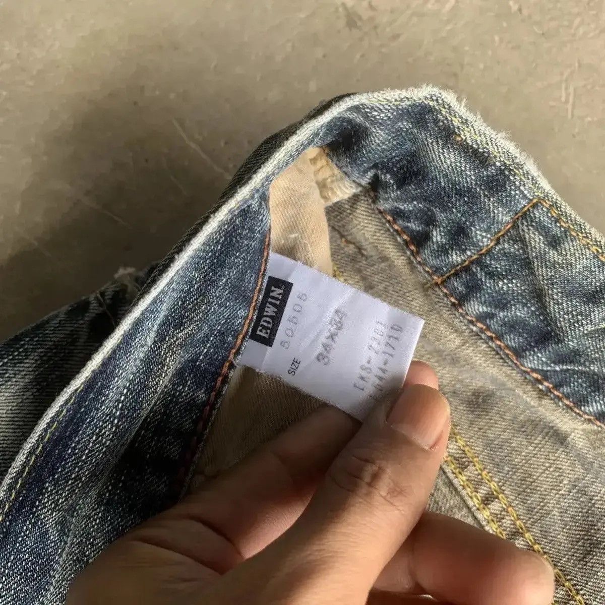 Vintage THRASHED‼️Vintage Edwin 505 Jeans Distressed Denim Pants Size US 36 / EU 52 - 11 Thumbnail